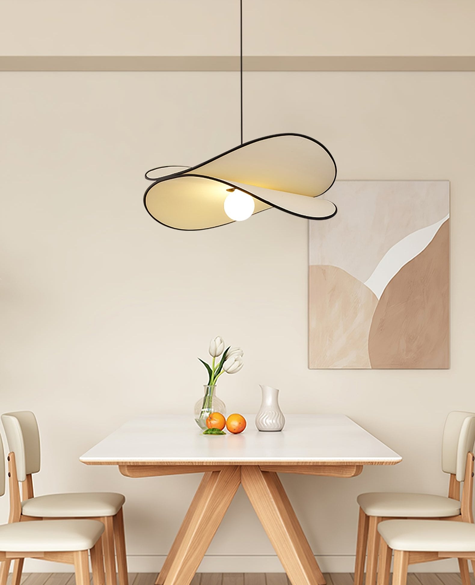 Chloe Pendant Lamp - Modern Hanging Light Fixture for Dining Room, Kitchen Island & Bedroom Decor | Elegant Glass Ceiling Light with Gold Accents