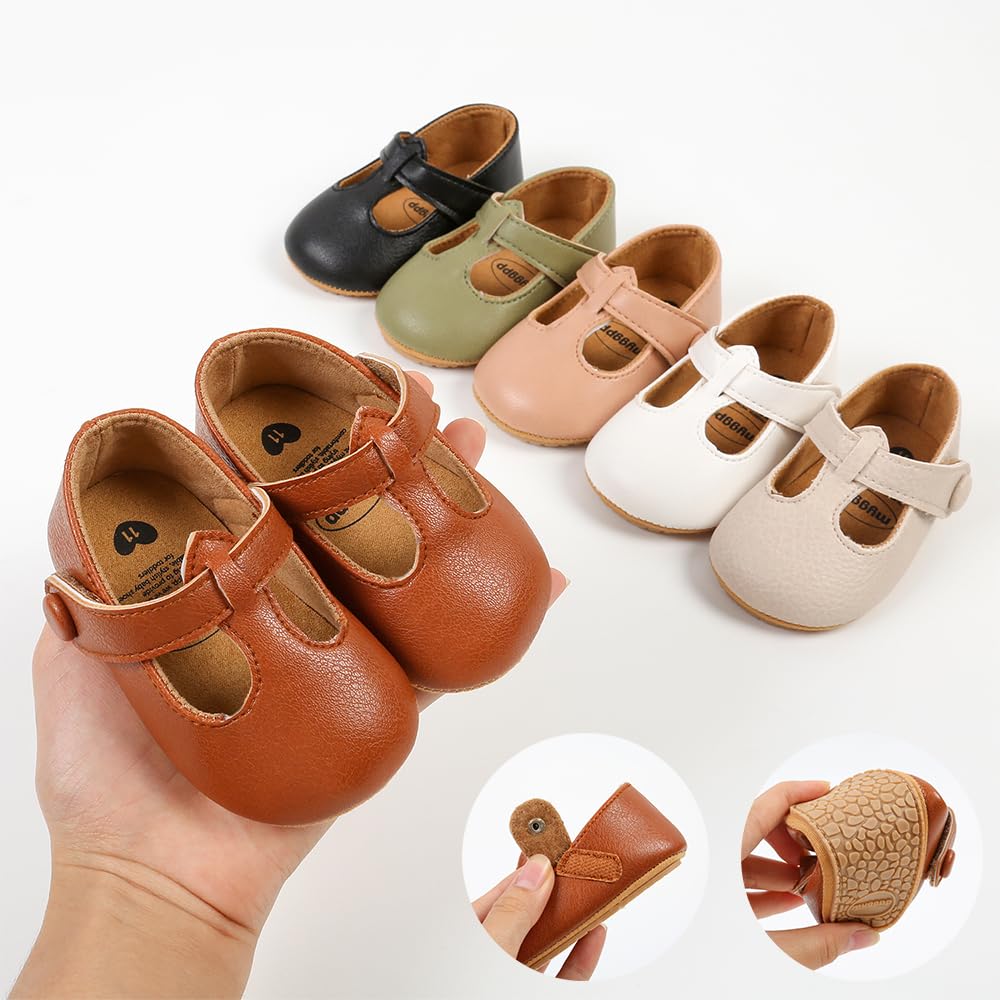 Baby Girls Soft Sole Mary Jane Shoes for Infant Toddler - First Walkers, Prewalkers, Crib Shoes - Comfortable Flat Princess Shoes for Wedding, Party & Special Occasions