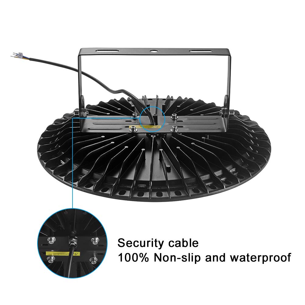 200W UFO LED High Bay Lights 20000LM, 6000K-6500K Daylight White Ultra Thin Shop Lighting for Warehouse, Garage, Barn, Workshop, Gym, Factory, Supermarket, Stadium