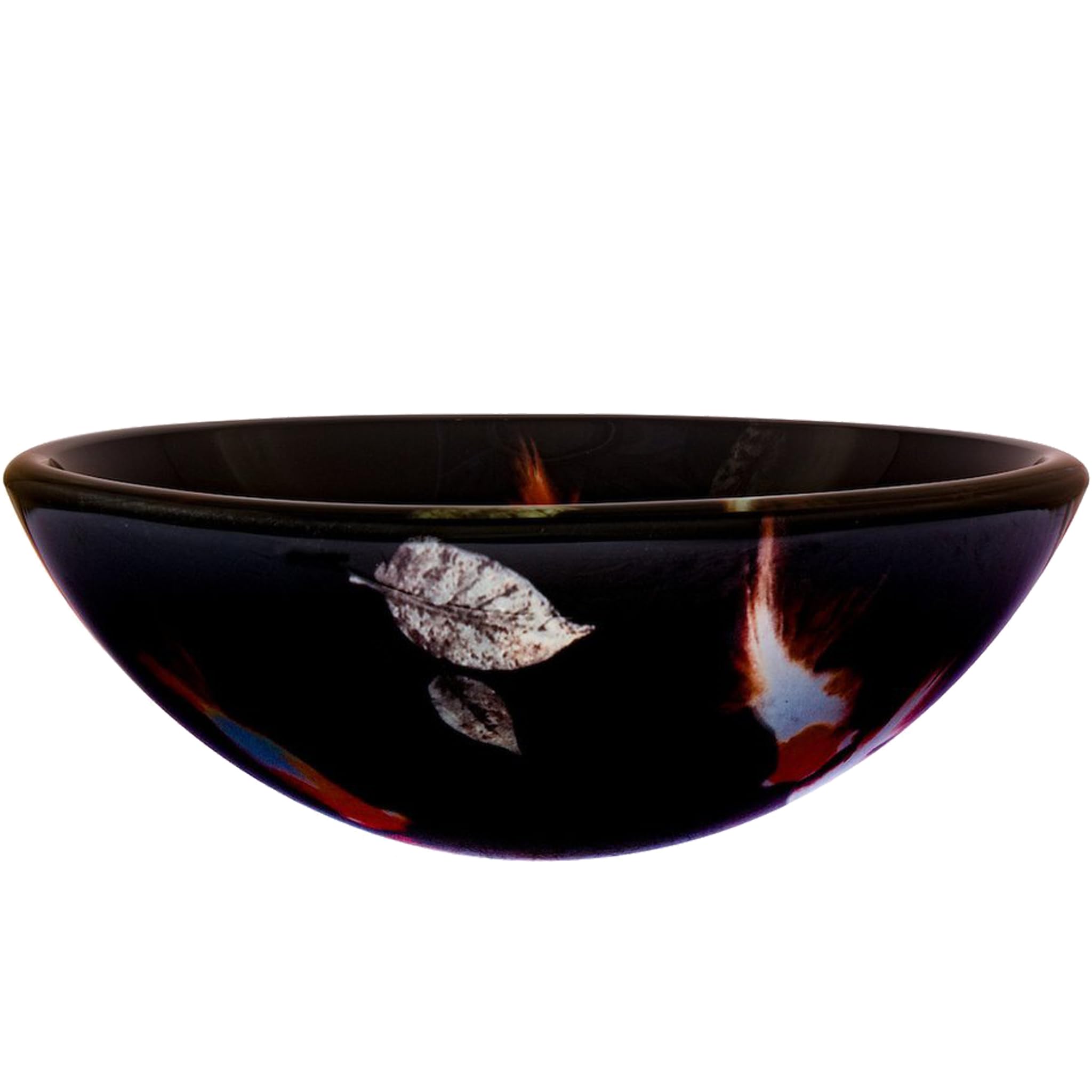 Novatto FICHE Modern Glass Vessel Bathroom Sink - TID-195 - Stylish Above Counter Basin for Bathroom Vanity, Powder Room & Luxury Home Decor
