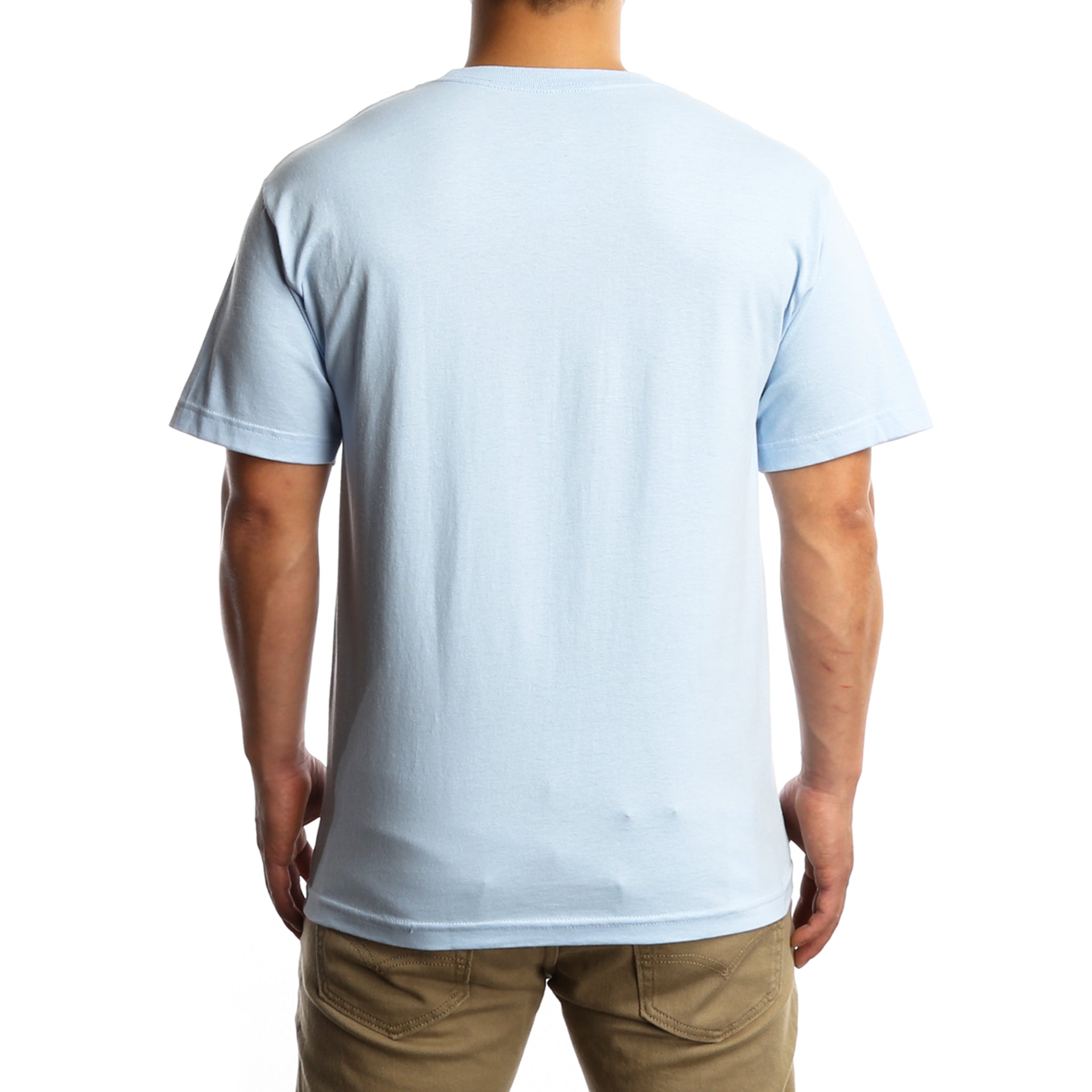 Grizzly OG Bear Basic Tee - Soft Cotton Baby Blue & Peach Unisex T-Shirt | Casual Streetwear, Graphic Tees for Men & Women | Perfect for Everyday Wear, Outings & Gifts