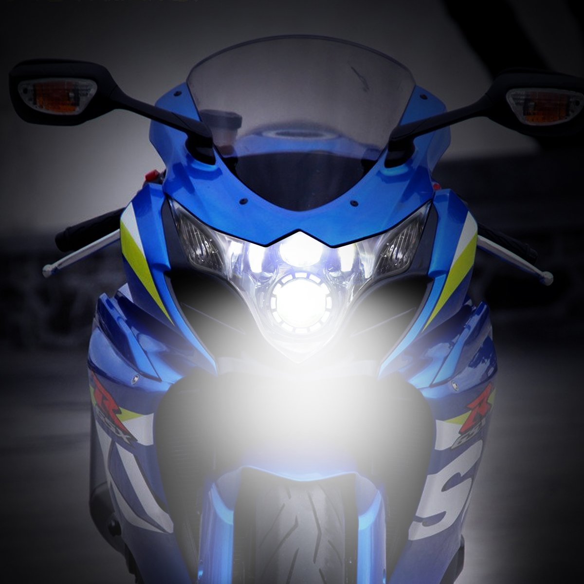 KT LED Headlight Assembly for Suzuki GSX-R1000 GSXR1000 2009-2016 - White DRL Custom Modified Motorcycle Sportbike Front Headlamp with High/Low Beam - Perfect for Night Riding & Performance Upgrades
