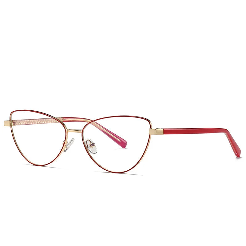 Brightzone Women's Full Rim Oval Cat Eye Alloy Eyeglasses Frame 73006 - Stylish & Lightweight for Work, Reading & Fashion Accessories