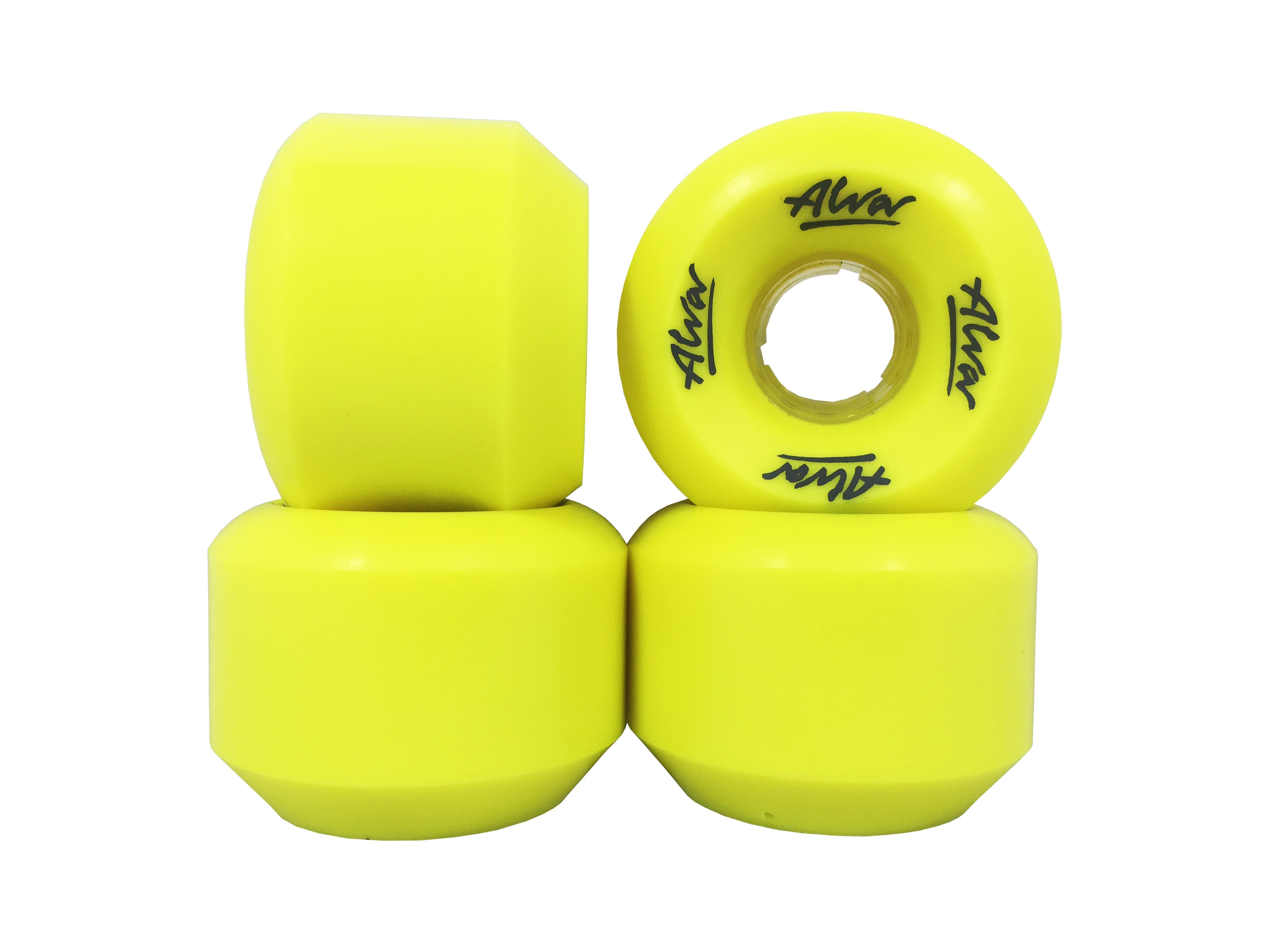 ALVA Conical Skateboard Wheels 59mm 88a Durometer Yellow - High Performance Skate Wheels for Street, Park & Cruising