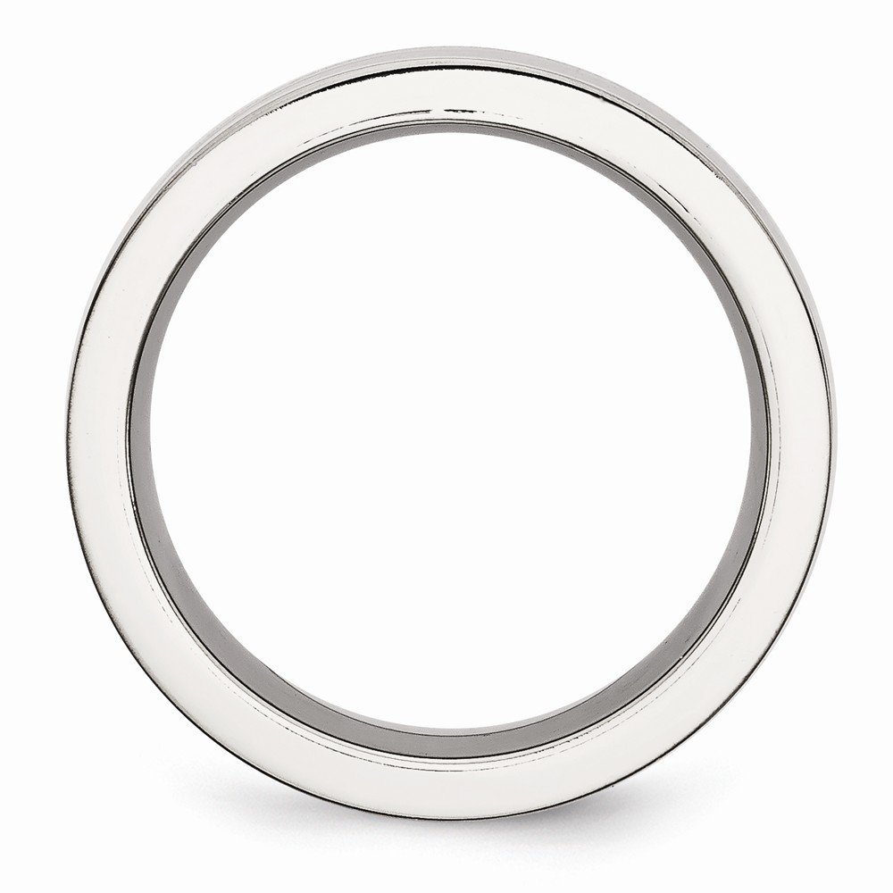 Premium Solid Stainless Steel Wedding Band Ring with Black Ceramic Center - Durable, Hypoallergenic Men's Jewelry for Anniversary, Engagement & Everyday Wear
