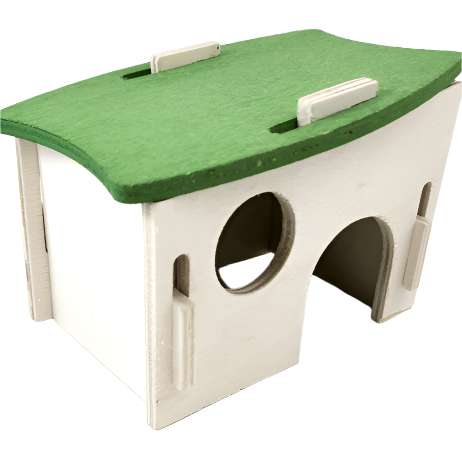 Natural Wooden Hamster Hideout - Moss Hollow Small Animal House for Hamsters, Mice & Gerbils - Cozy Pet Habitat for Cage, Playpen & DIY Enrichment