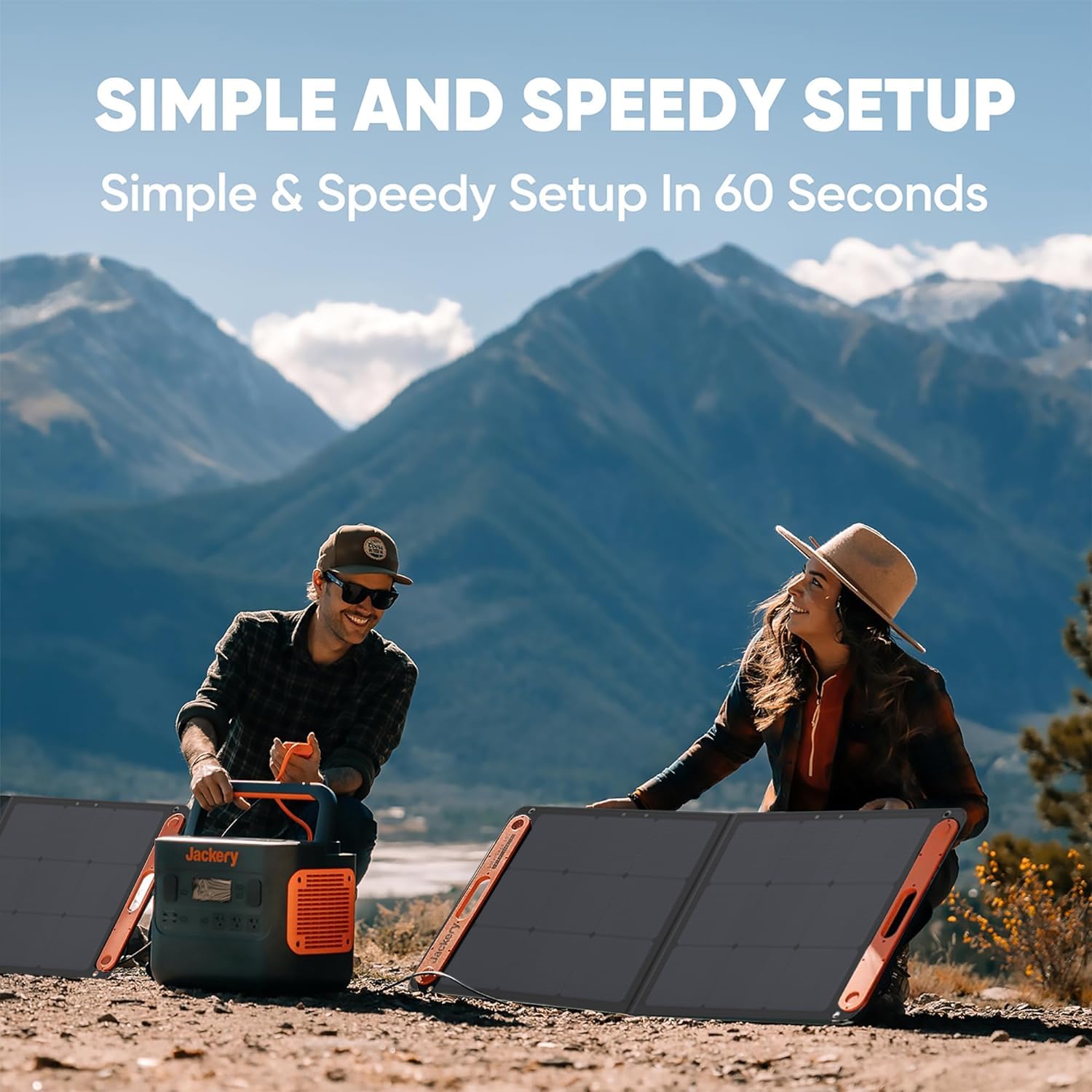 Jackery SolarSaga 100W Bifacial Portable Solar Panel - Compatible with Explorer 240/300/500/1000/1500 Power Stations | Foldable Solar Charger with USB Outputs for Phones | Perfect for Rooftop Installation, RV Trips, and Outdoor Camping Adventures