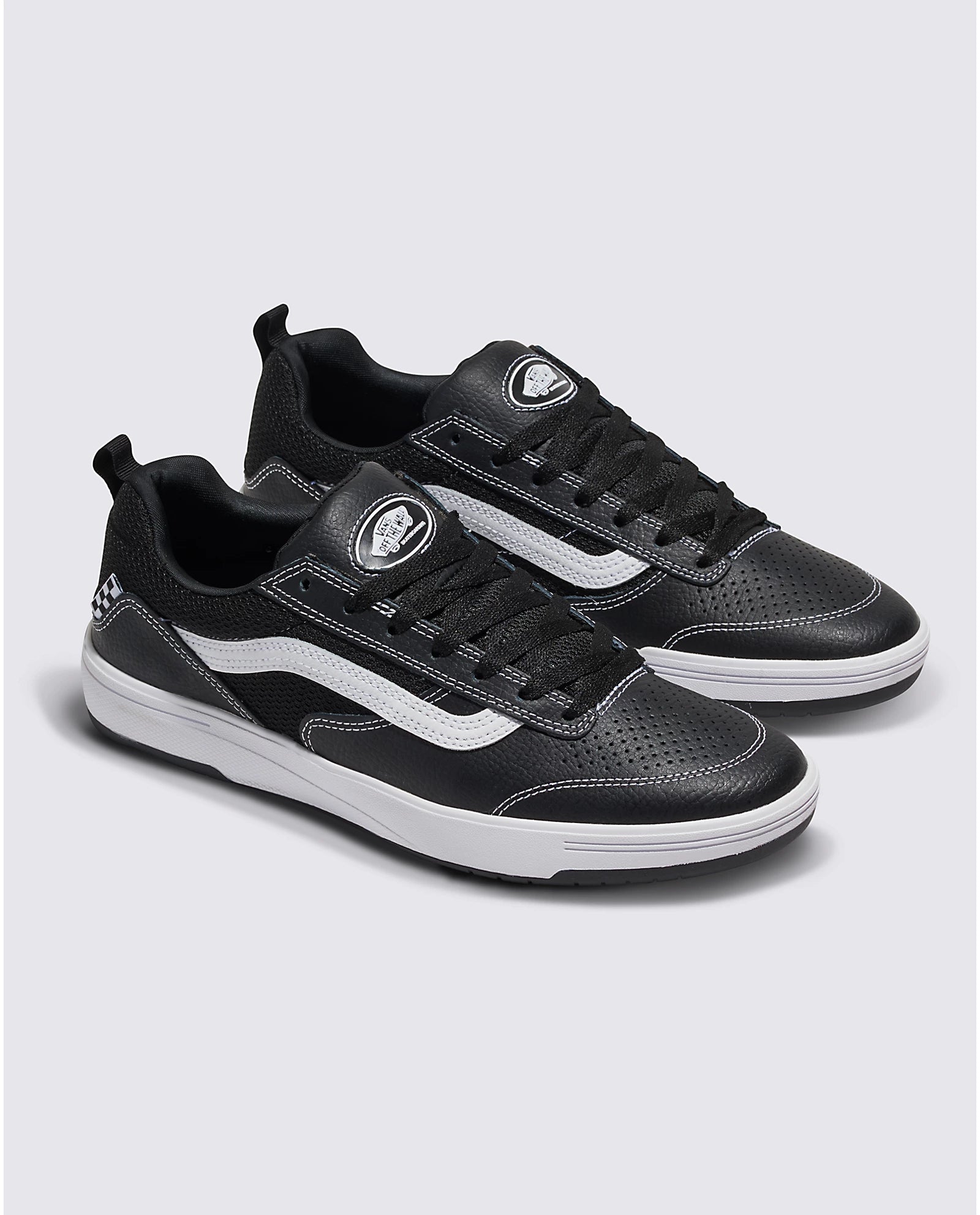 VANS Zahba Leather Sneakers for Men & Women - Black & White Casual Shoes for Walking, Running & Everyday Wear