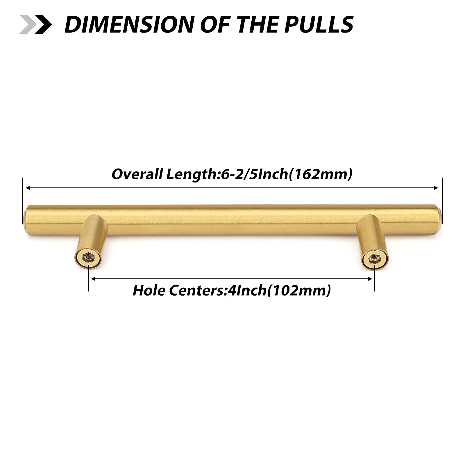 GoldenWarm 40-Pack Gold Cabinet Pulls Handles - 4 Inch Drawer Pulls for Kitchen, Bathroom & Dresser (LS201GD102, 102mm Hole Centers) - Modern Cupboard & Door Hardware for Home Renovation & DIY Projects