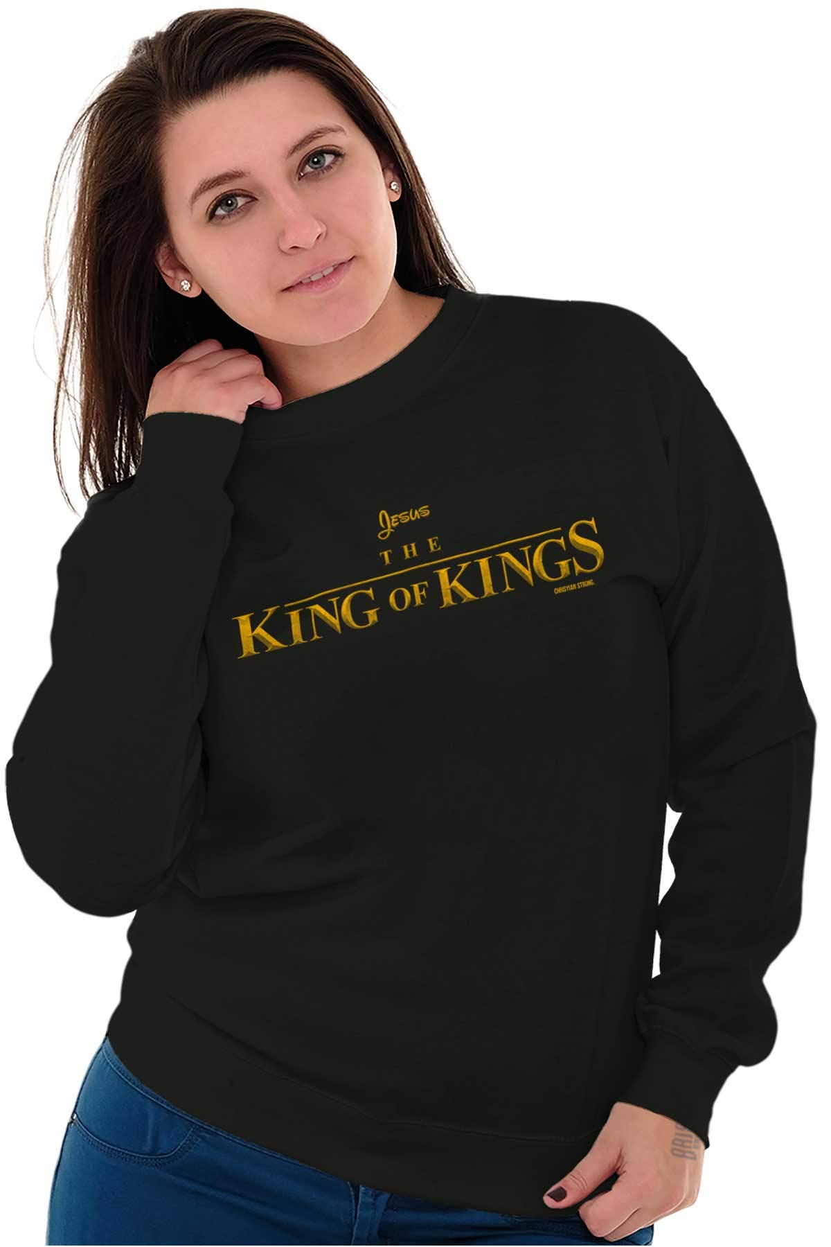 Brisco Brands Jesus the King of Kings Christian Sweatshirt for Men & Women - Religious Apparel for Church, Bible Study & Everyday Faith Wear
