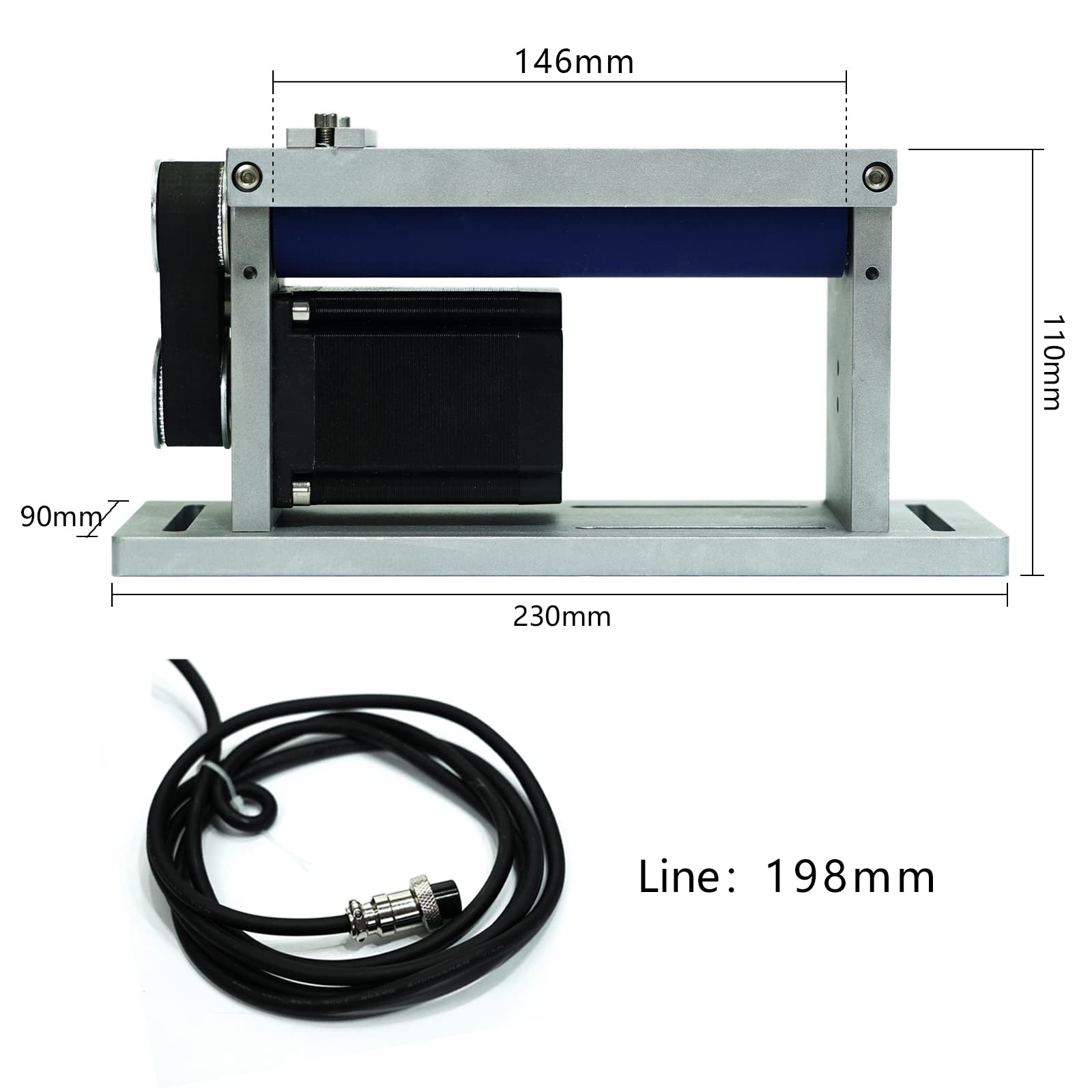 ComMarker Rotary Roller Attachment for Laser Engraver - 6.3
