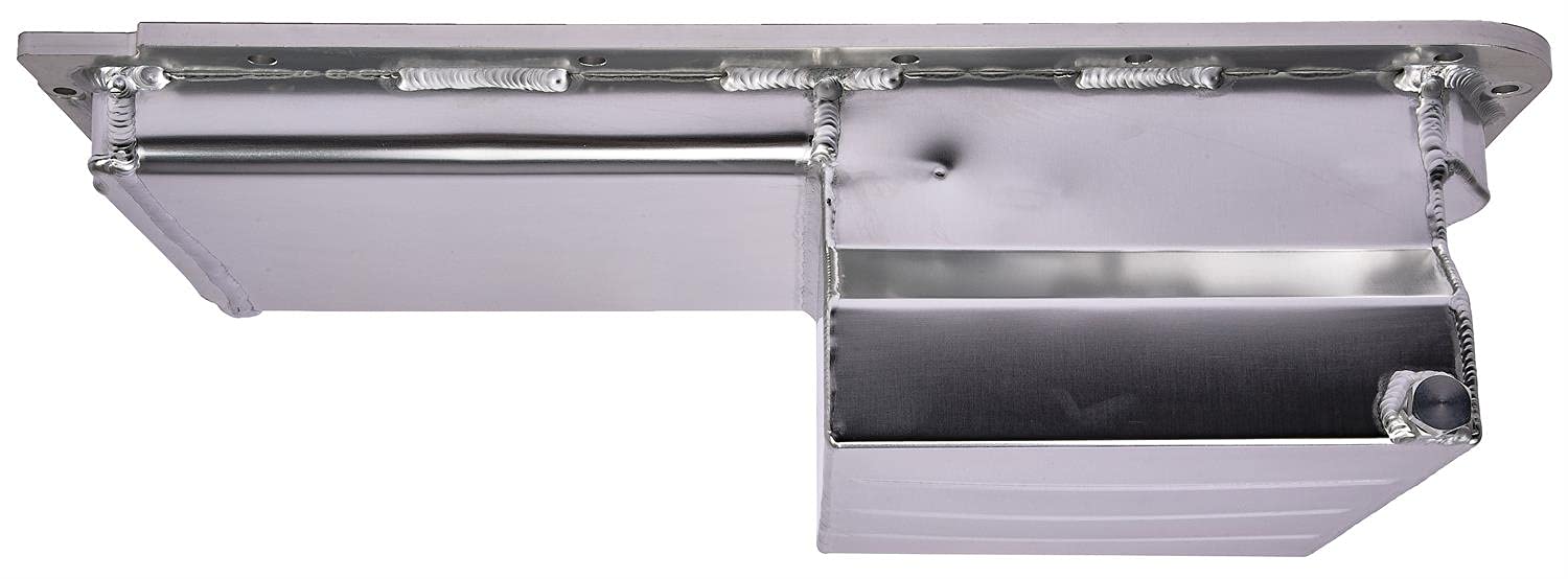 JEGS 50257 Street & Strip Engine Swap Oil Pan for GM LS Series - Front Sump Design Fabricated | High Performance Oil Pan for LS Engine Swaps in Hot Rods, Muscle Cars & Racing Vehicles
