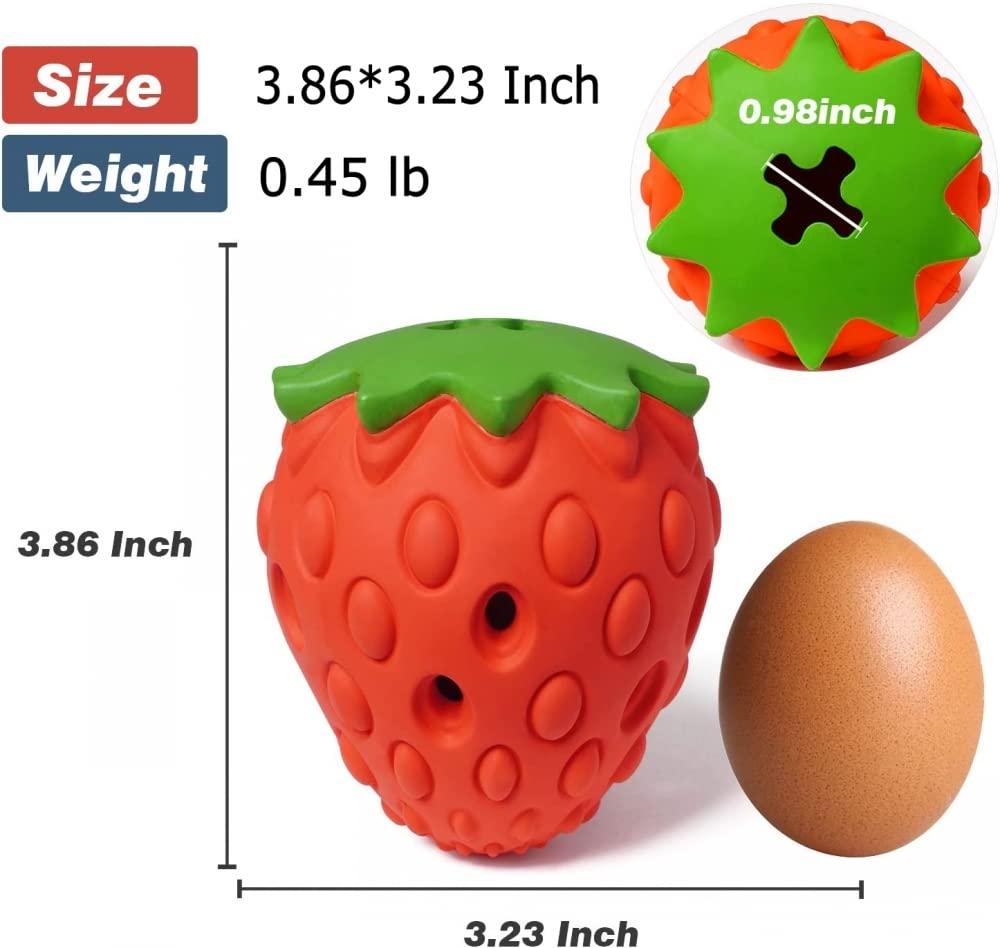 Durable Strawberry-Shaped Dog Chew Toys for Aggressive Chewers - Interactive Puppy Teething Toys for Medium & Large Dogs - Training, Teeth Cleaning & Playtime Fun - Perfect for Indoor & Outdoor Use