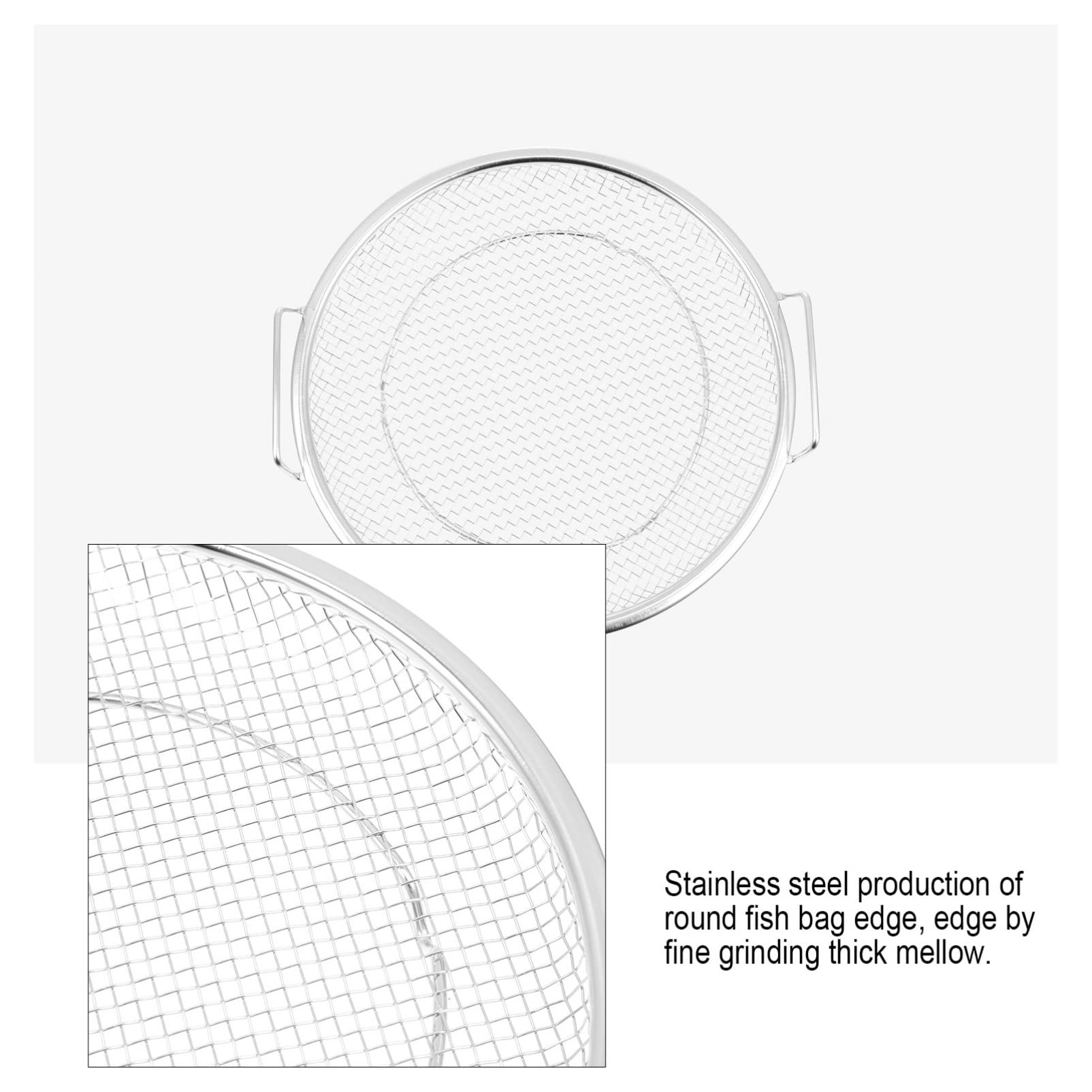 HEMOTON Stainless Steel Deep Fryer Basket, Grilling Basket & Noodle Strainer - Asian Steamer Basket, Wire Steaming Rack, Serving Tray for French Fries, Veggies & Corn Cakes - Perfect for Home Cooking, Restaurant Use & Outdoor BBQ