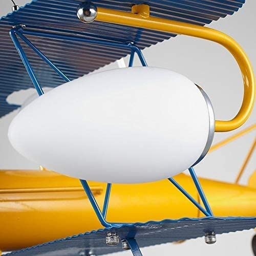 Modern Nordic LED Airplane Chandelier - Remote Control Cartoon Boys Hanging Lamp with Bulb for Kids Bedroom & Nursery Decor (Cold White, No Remote Control) | Perfect for Children's Room Theme Lighting & Playful Ceiling Decor