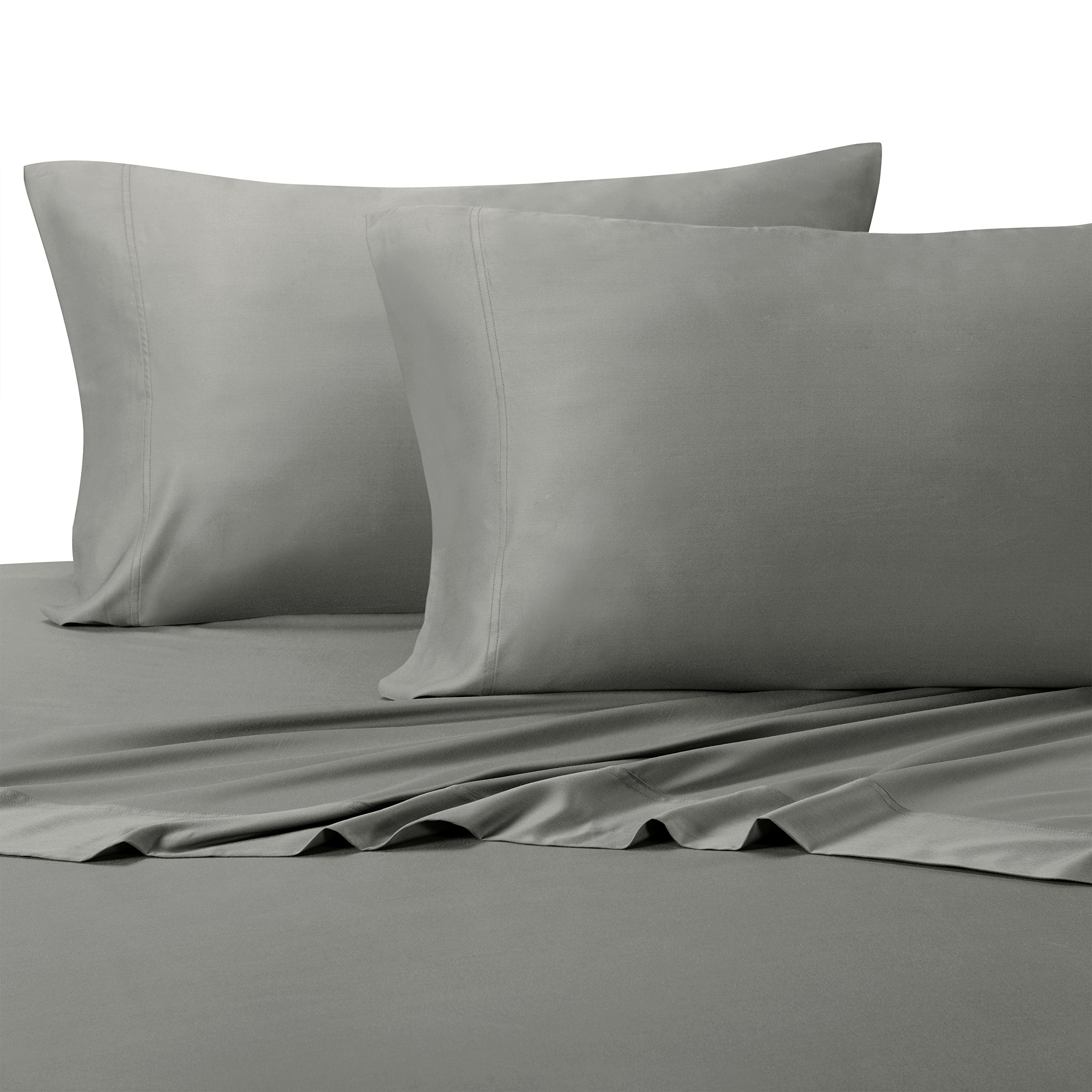 Royal Bedding Split California King Adjustable Gray Ultra Soft 100% Bamboo Rayon Sheet Set - Perfect for Luxury Bedrooms, Guest Rooms & Vacation Homes
