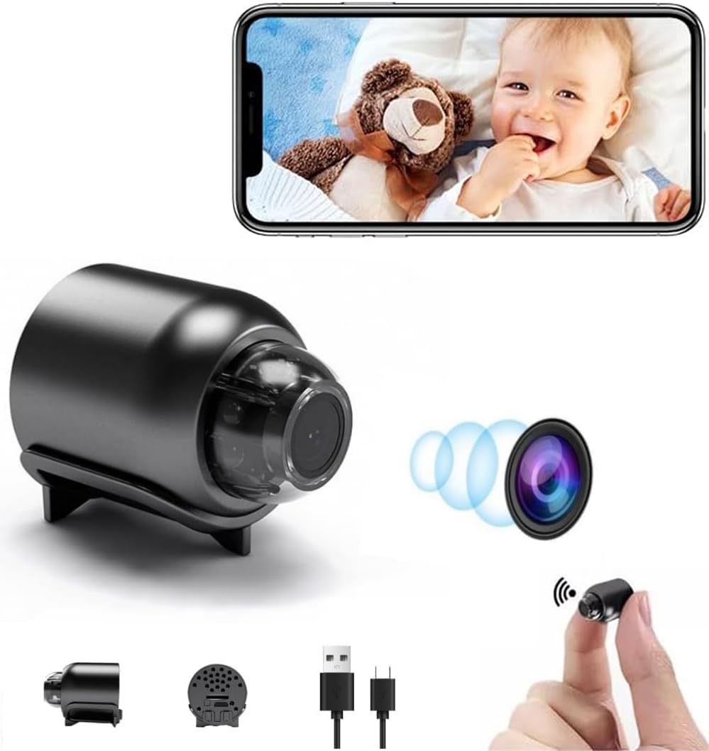 Mini Spy Camera Wireless WiFi HD 1080P - Hidden IP Night Vision Security Camera with App Control | Motion Detection & Audio Recording | Ideal for Home, Office, Baby Monitor & Nanny Cam Surveillance