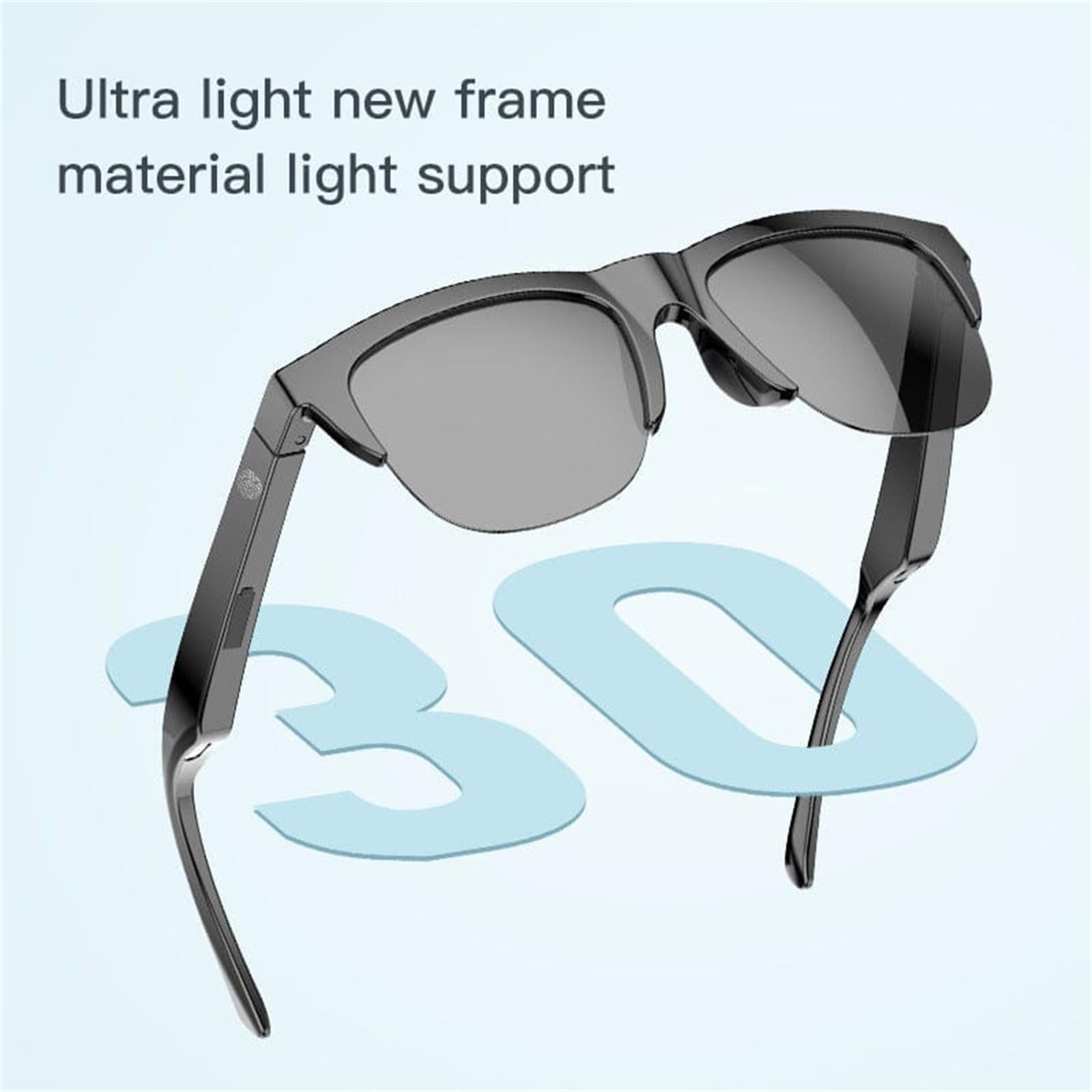 Smart Polarized Bluetooth Sunglasses with Built-in Mic & Speakers - Voice Assistant Enabled, UV Protection Audio Glasses for Running, Driving & Outdoor Activities