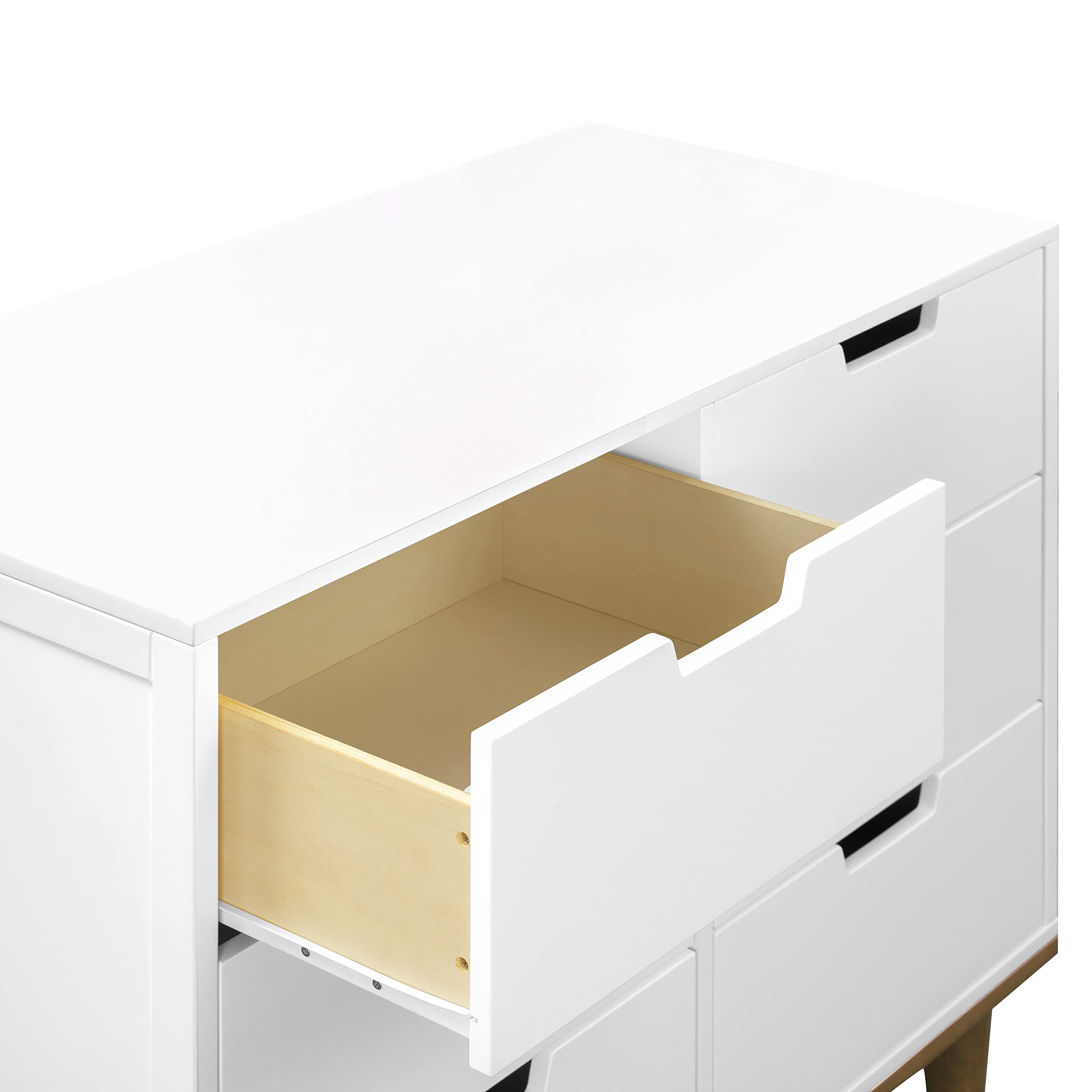 DaVinci Marley 6-Drawer Double Dresser in White & Natural - GREENGUARD Gold Certified for Nursery, Kids Room & Bedroom Storage Solution