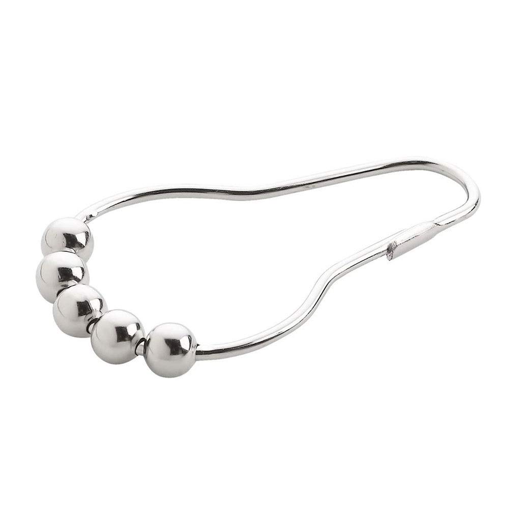 Stainless Steel Shower Curtain Hooks & Rings - Set of 200 Metal Shower Curtain Hooks for Bathroom, Durable Curtain Rings for Shower Rods & Window Blinds - Perfect for Home, Hotel & Spa Bathroom Decor