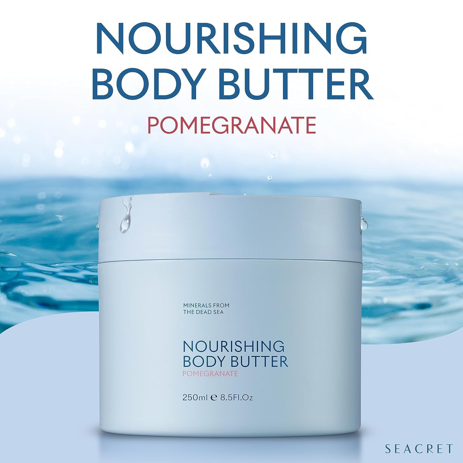SEACRET Body Butter - Ultra Hydrating Moisturizer Cream with Shea Butter, Cocoa Butter, Vitamins E & C | Dead Sea Minerals | Scented Body Lotion 8.5 FL OZ for Dry Skin Care - Perfect for Daily Hydration & Post-Shower Nourishment