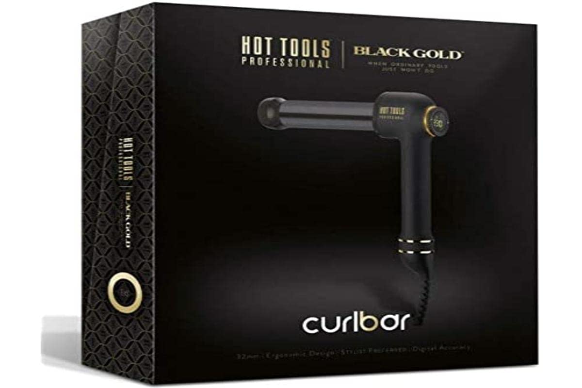 Hot Tools Black Gold 25mm Curling Iron Limited Edition - Professional Hair Styling Tool for Beach Waves & Romantic Curls