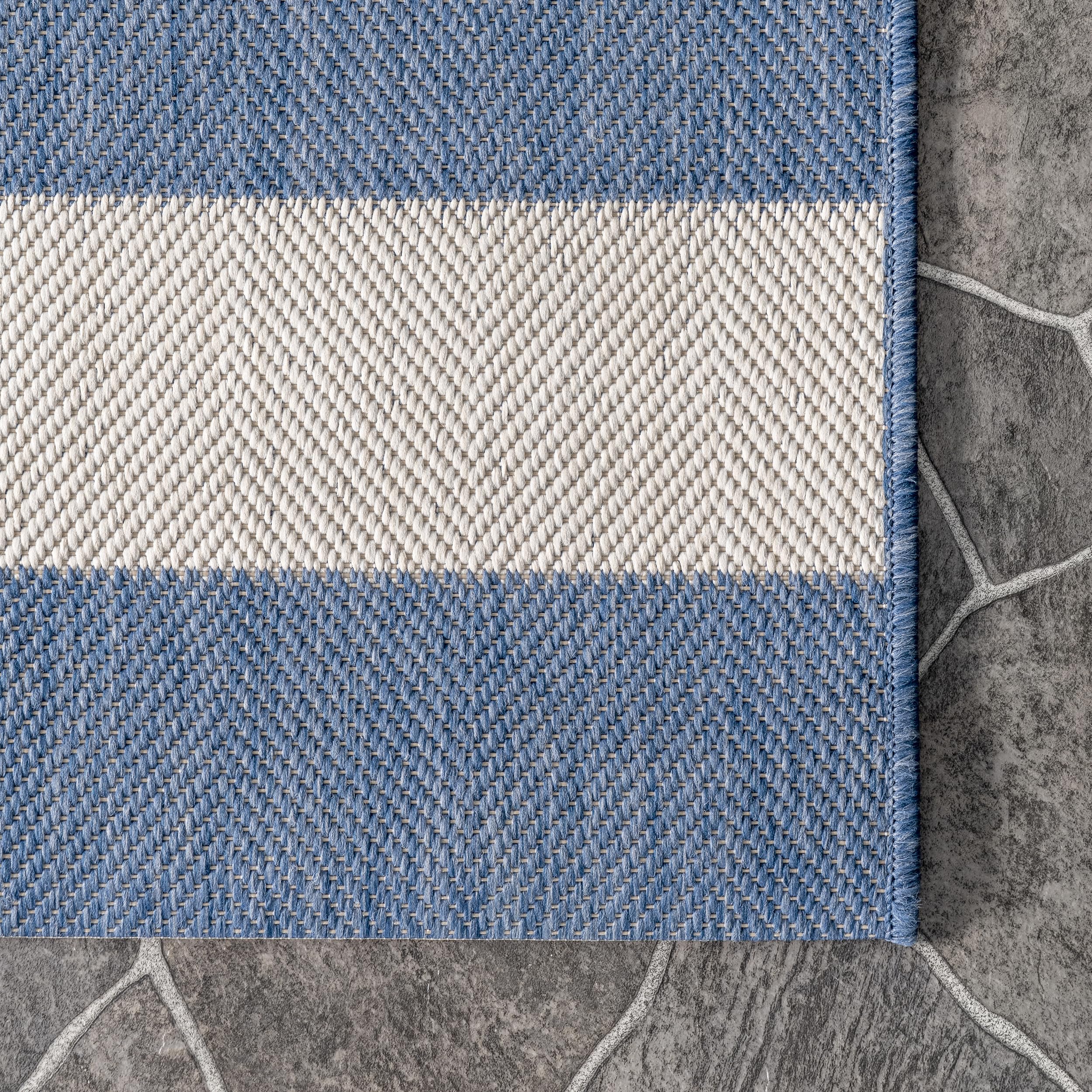 nuLOOM 8' x 11' Outdoor Performance Area Rug - OEKO-TEX Certified, Weather & Fade Resistant, High Traffic Rug for Patio, Balcony, Deck & Backyard - Durable Alexis Blue Design for Outdoor Entertaining & Relaxation