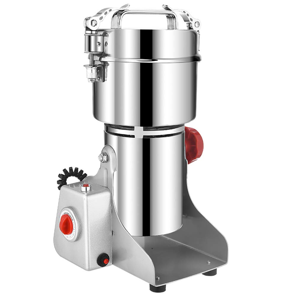 700G Electric Grain Grinder for Dry Spices, Flour, Herbs - Stainless Steel Powder Pulverizer for Corn, Wheat, Chili - Perfect for Home Baking, Coffee Grinding & Spice Preparation (110V)