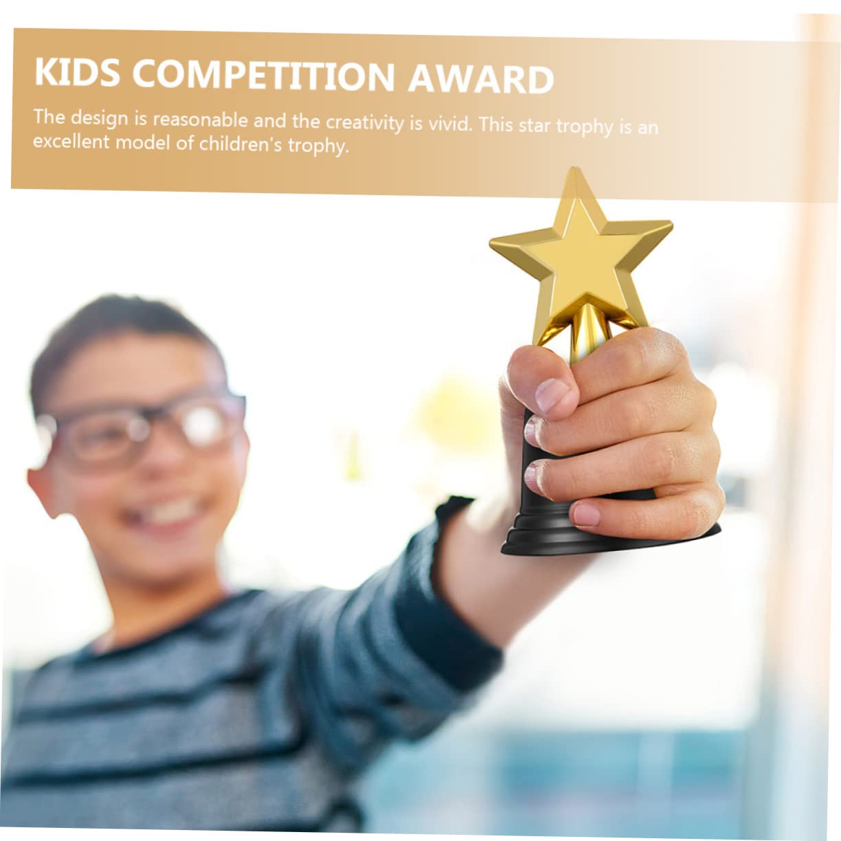 KICHOUSE 9-Piece Mini Star Trophy Set - Plastic Sports Award Decorations for Kids, Party Favors, Classroom Rewards & Game Prizes - Perfect for Birthday Parties, School Events & Sports Competitions
