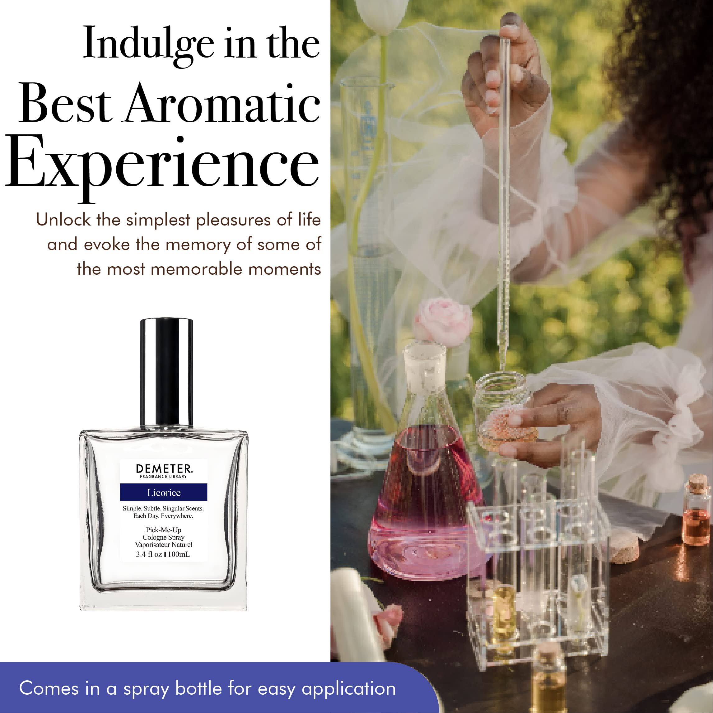 DEMETER Fragrance Library Licorice Cologne Spray 3.4 oz - Sweet & Unique Scent for Men & Women - Perfect for Daily Wear, Gifts & Special Occasions