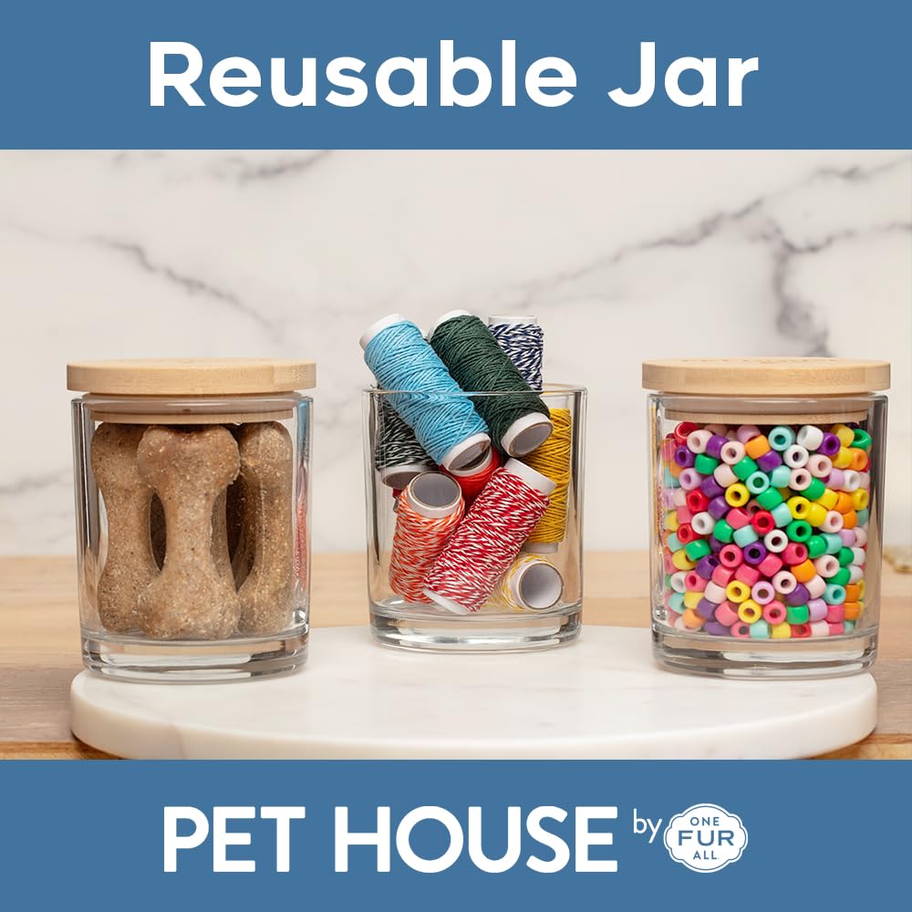 One Fur All Pet House Candle Value Pack - Natural Soy Wax Candles for Pet Odor Elimination | Clean Burning, Long-Lasting Mango Peach Scent | Eco-Friendly Home Fragrance for Living Room, Bedroom & Pet Areas