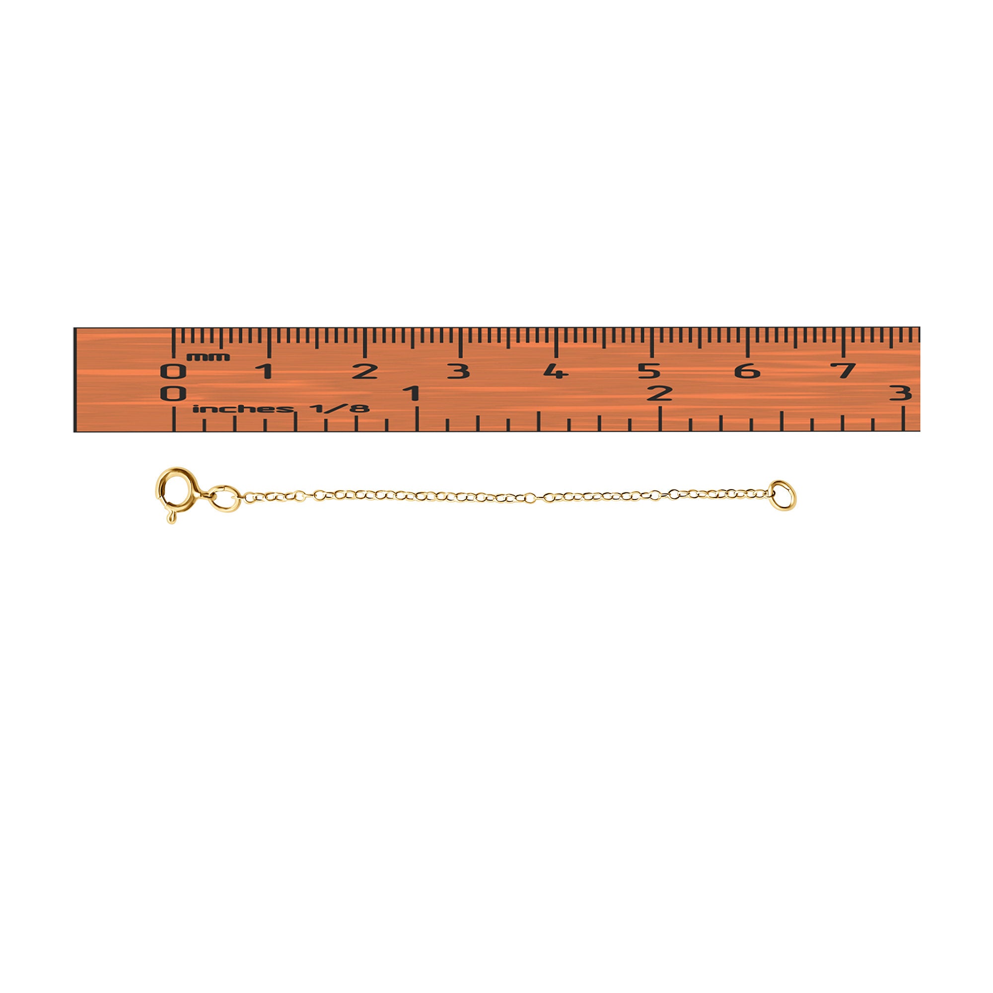 2.5 Inch 14K White Gold or Yellow Gold Chain Extender - Jewelry Extender for Necklace & Bracelet - Perfect for Adjusting Length & Layering Jewelry