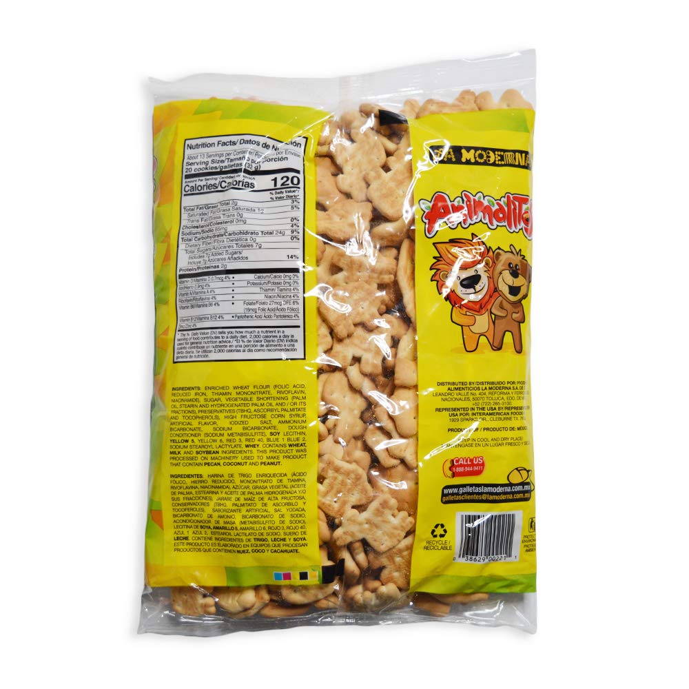 LA MODERNA Animal Crackers - Delicious Sweet Cookies, 14 oz (Pack of 20) - Perfect for Kids Snacks, School Lunches & Party Treats