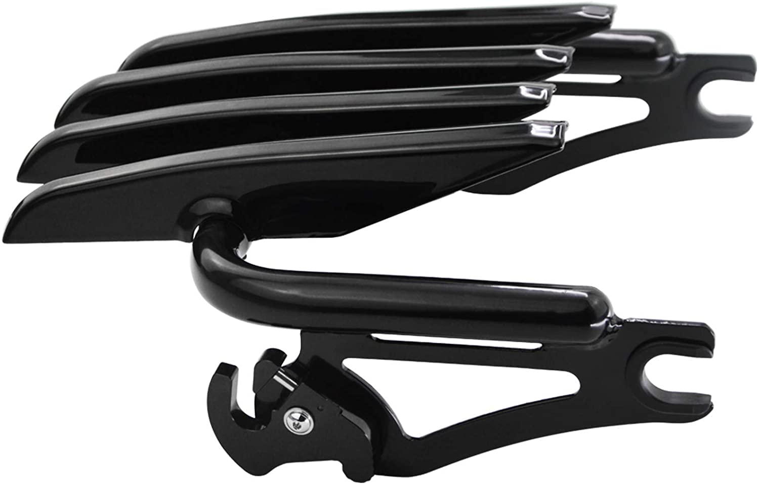 Detachable Black Sissy Bar Backrest Pad & Luggage Rack for Harley Touring Road King Street Glide Road Glide (2009-2025) - Comfortable Passenger Support & Secure Storage for Long Rides and Road Trips