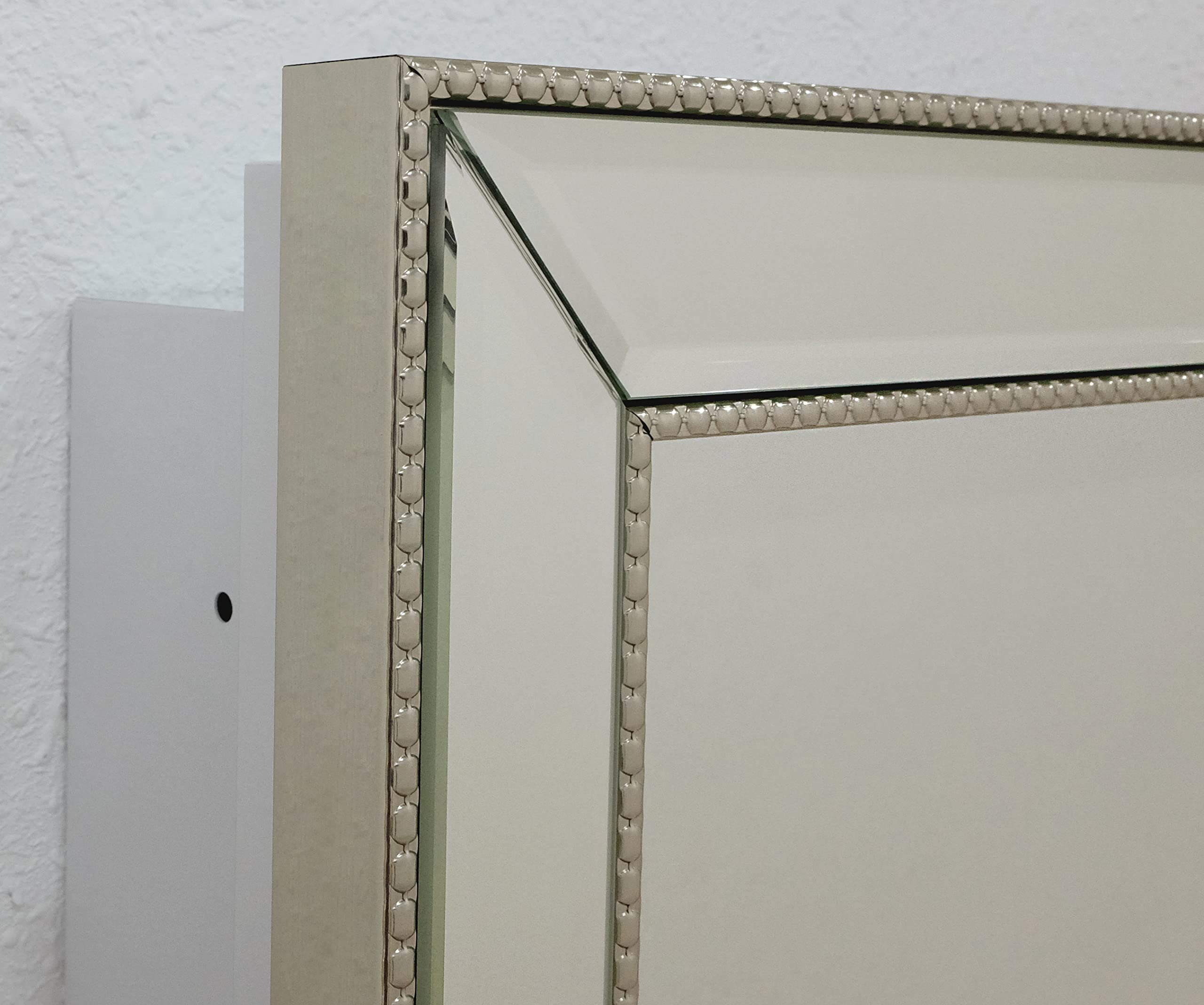 Retro Bevel Edge Medicine Cabinet with Metro Beaded Mirror - 22