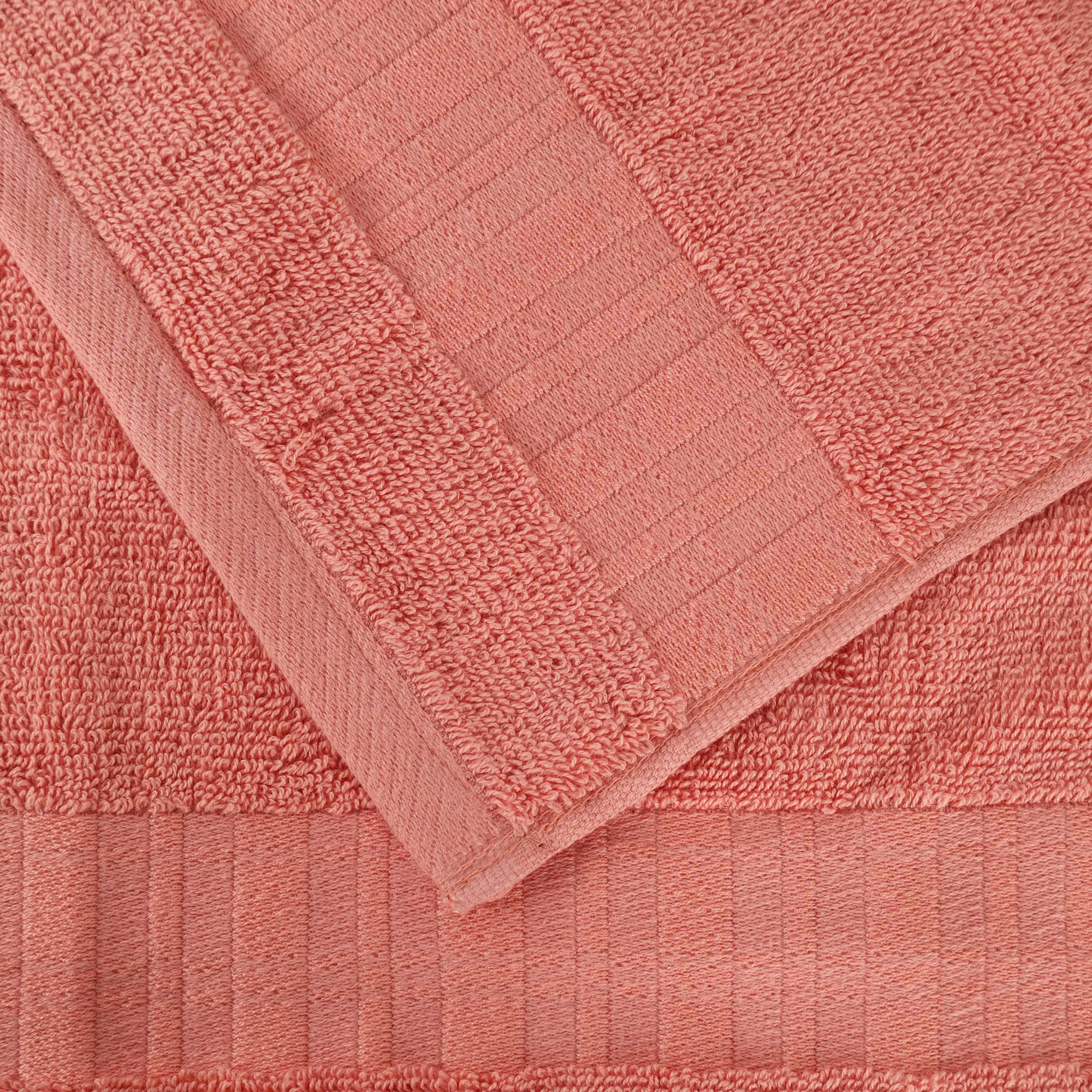 Larissa Cotton Geometric Embroidered Border 8-Piece Towel Set | Soft Bath & Beach Towels for Spa, Pool & Home Decor