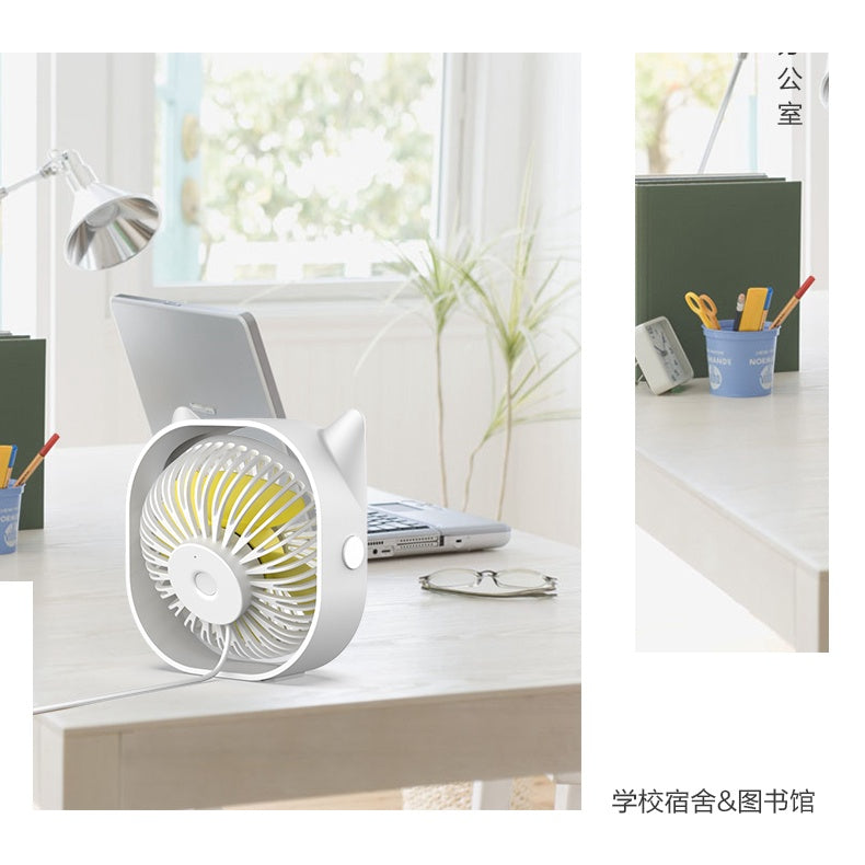 USB Desk Fan - Small, Quiet Personal Table Fan with 3 Speed Settings, Adjustable & Rotatable for Bedroom, Office, or Sleeping | Portable Mini Fan for Home, Travel & Workspace
