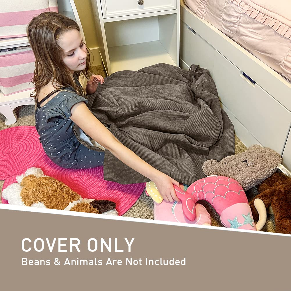 Nobildonna Bean Bag Chair Cover for Stuffed Animals Storage - No Filling, Washable Liner Only (110x89cm) - Soft Fabric Kids & Adults Bean Bag Replacement Cover - Perfect for Playrooms, Dorms & Living Rooms