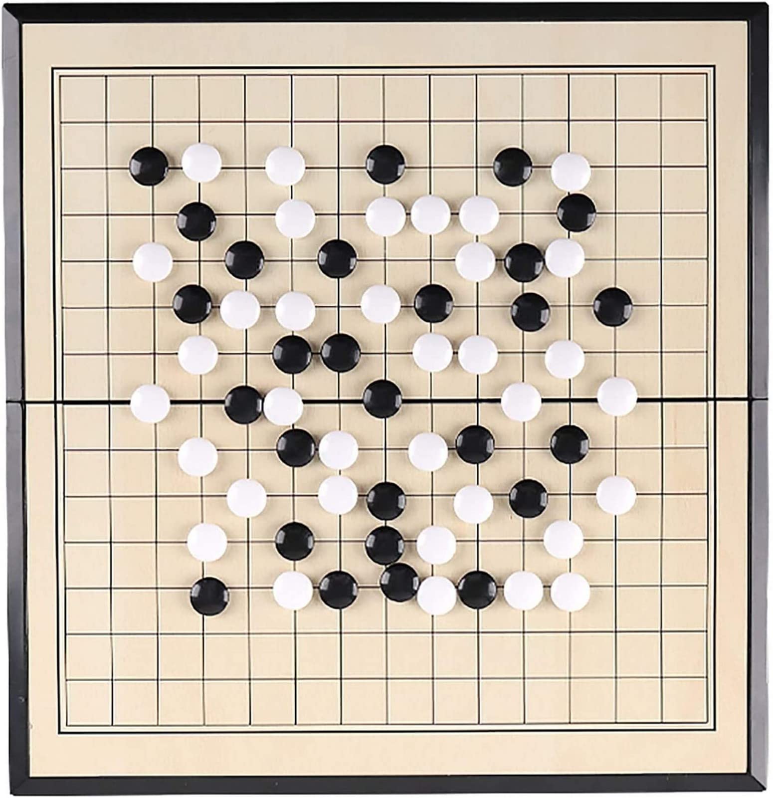 Magnetic Go Game Set - Portable Travel & Home Classic Strategy Board Game with Stones for Beginners & Players - Perfect for Parties, Family Gatherings & Brain Training (28.5cm)