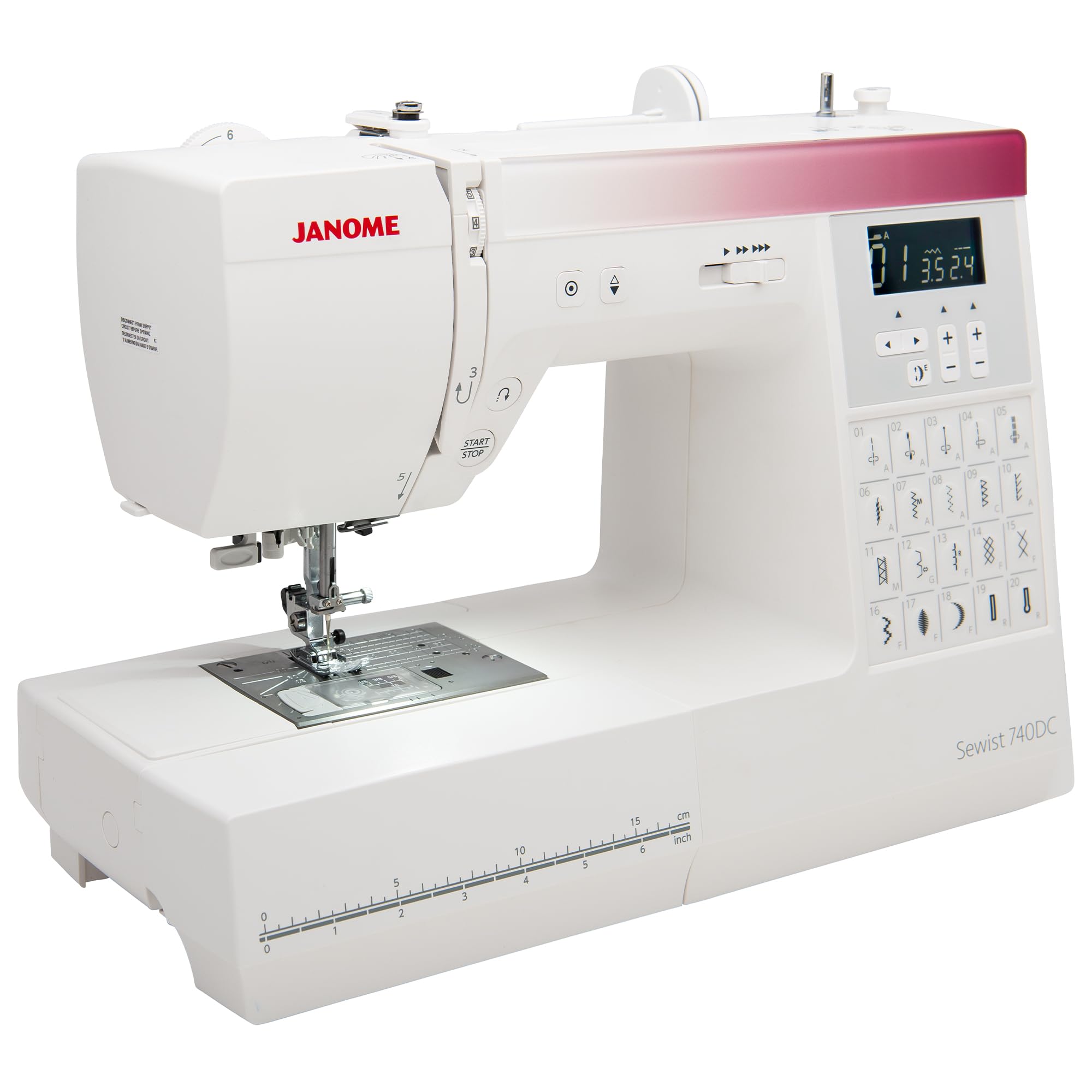 Janome 740DC Computerized Sewing Machine with 40 Built-in Stitches & Bonus Accessories Bundle - Perfect for Quilting, Dressmaking & Home DIY Projects