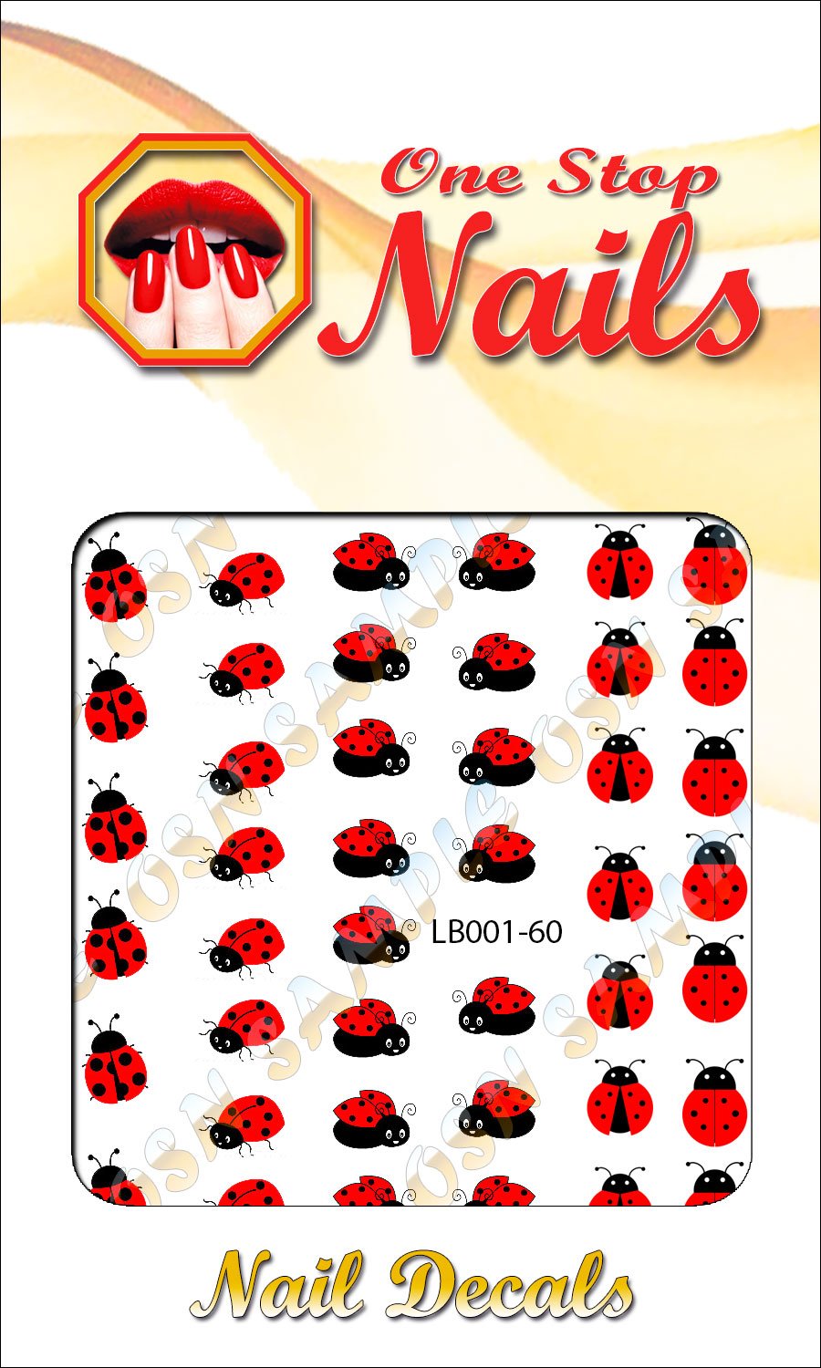 One Stop Nails Ladybug Water Slide Nail Decals - Cute Insect Nail Art Transfers for DIY Manicures | Perfect for Spring, Summer Nail Designs & Kids' Nail Parties