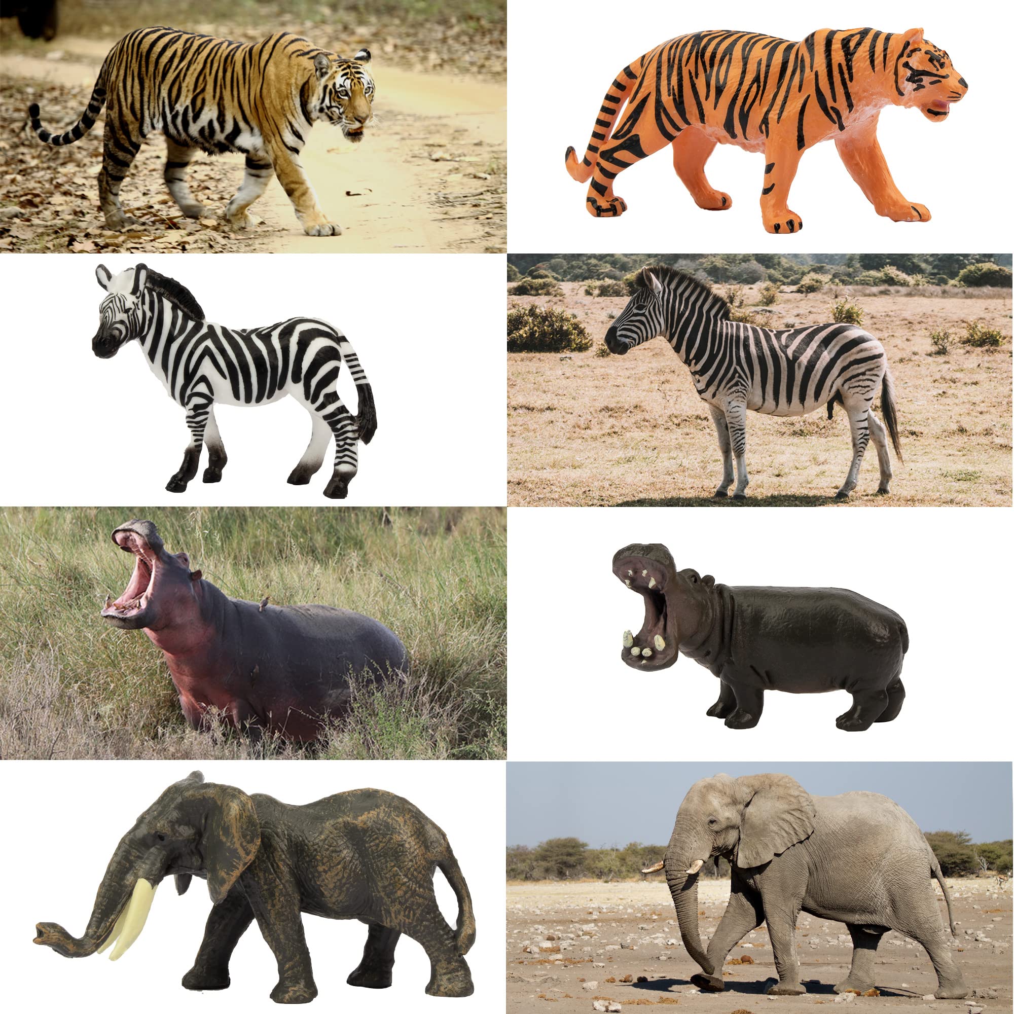 Toymany 14PCS 1-2 Inch Tiny Jungle Animal Figures - Realistic Mini Zoo Animal Toys Set for Cake Toppers, Easter Egg Fillers, Christmas & Birthday Gifts - Perfect for Kids Toddlers Party Favors, School Projects, and Safari Themed Decorations