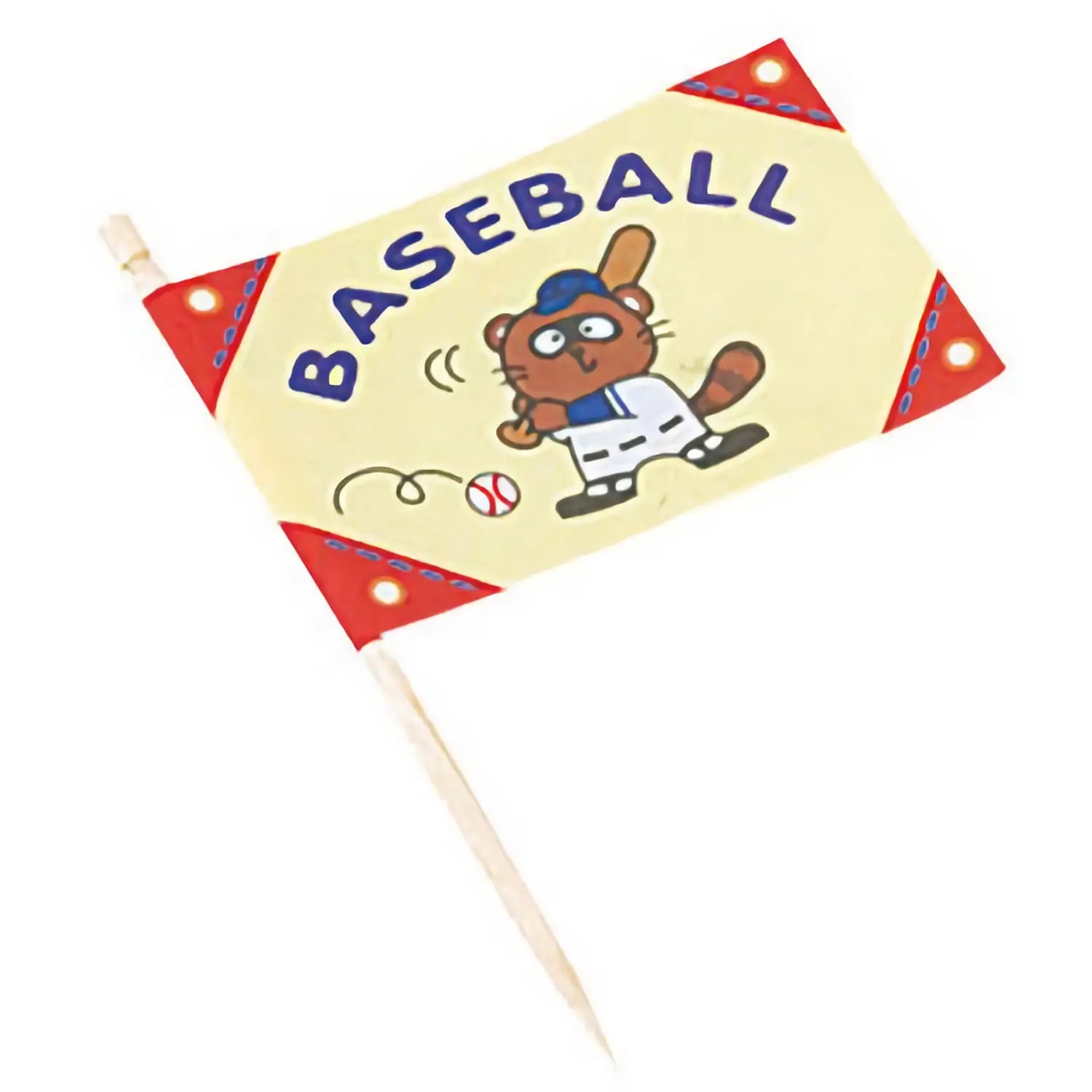 Daikoku 200pcs Baseball Flag Food Picks - Decorative Party Toothpicks for Cupcakes, Fruits, Appetizers | Perfect for Sports Themed Parties, BBQs, and Game Day Snacks