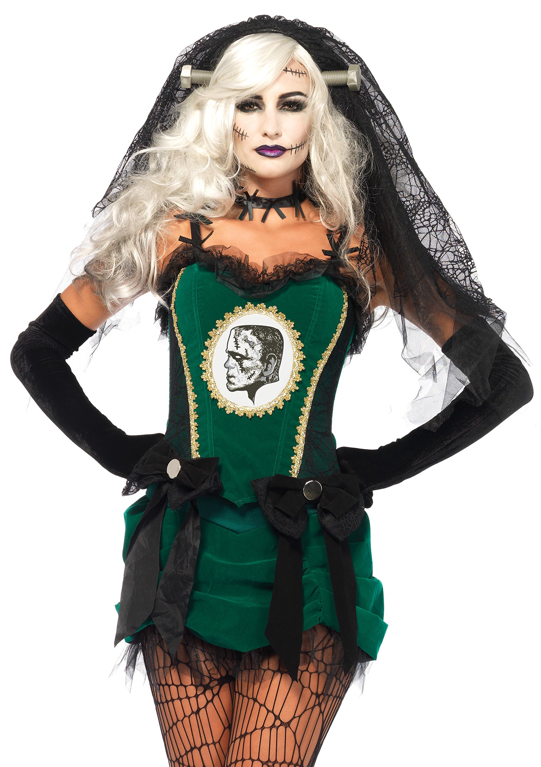 Leg Avenue Women's Deluxe Bride Of Frankenstein Costume - Halloween Cosplay, Dress Up Party, Themed Events & Horror Movie Nights