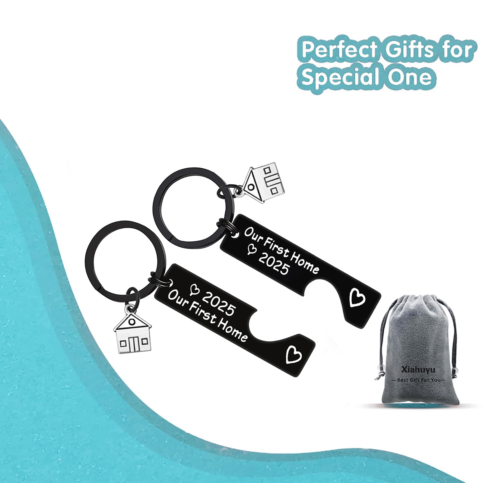 Our First Home 2025 Keychain - New House Keychain Gift for Couples, Friends & Family - First Homeowner Gift Idea - Perfect Housewarming Present for New Homeowners - Great for House Keys, Welcome Gifts & New Home Celebrations