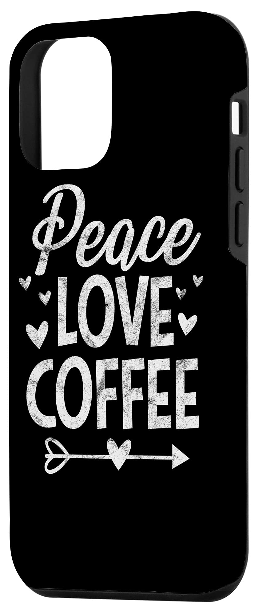 Funny iPhone 12 Mini Case with Peace Love Coffee Design - Perfect Gift for Coffee Lovers, Office Use & Daily Protection
