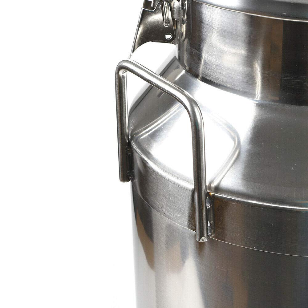 40L Stainless Steel Milk Can - Airtight Storage Container for Milk, Wine & Liquids - Sealed Lid Transport Jug for Dairy, Brewing & Bulk Liquid Storage - Perfect for Farms, Wineries & Commercial Kitchens