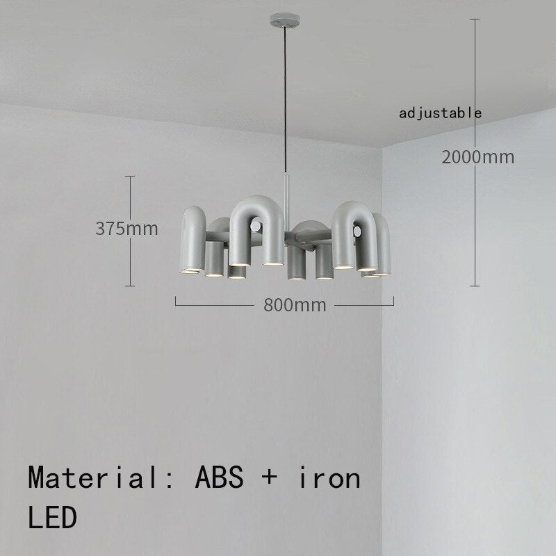 U-Shaped Chandelier - Modern Crystal Ceiling Light Fixture for Dining Room, Living Room & Bedroom | Elegant Lighting Decor for Home & Office Spaces