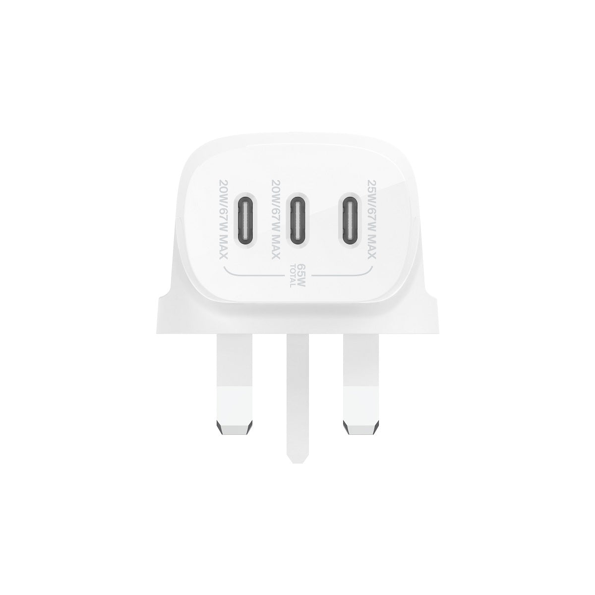 Belkin BoostCharge 67W 3-Port USB-C GaN Wall Charger with PPS - Fast Charging for iPhone, MacBook, iPad & More - Perfect for Home, Office & Travel