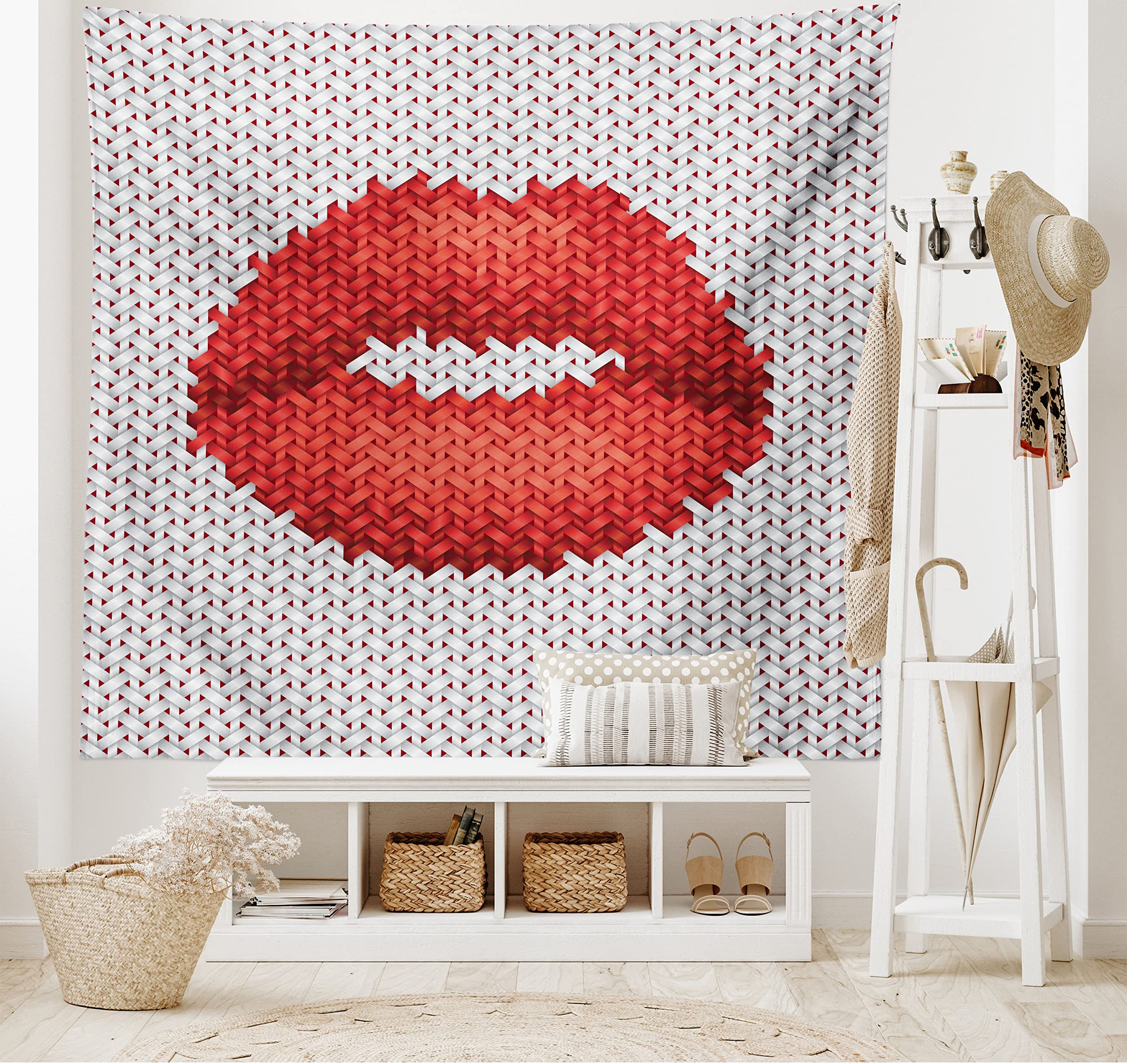 Ambesonne Feminine Tapestry - Twin Size Lips Design for Bedroom Wall Decor